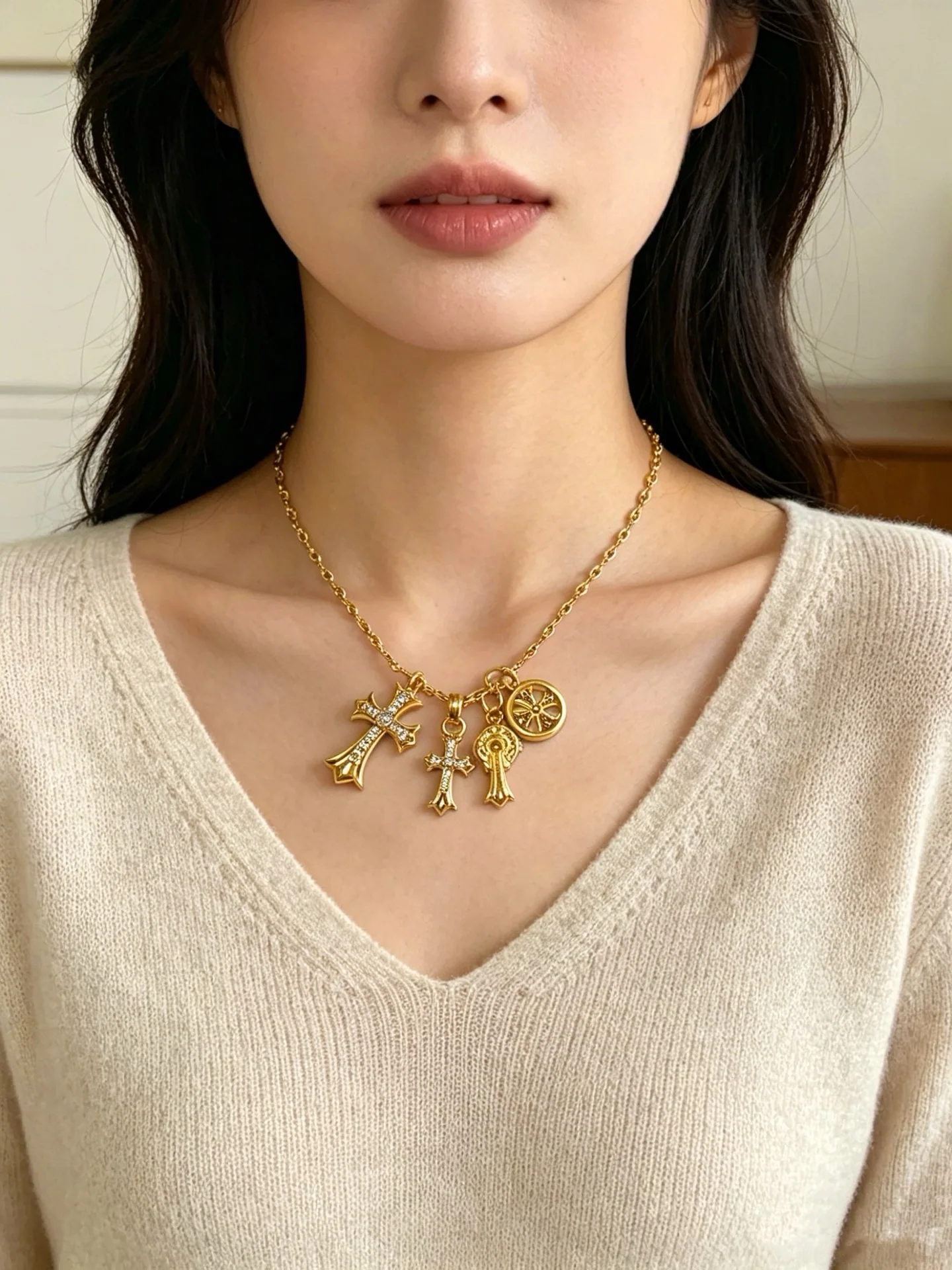 크롬하츠 마룻이트 엘리먼트 레트로 크로스 목걸이 상세 이미지 9
