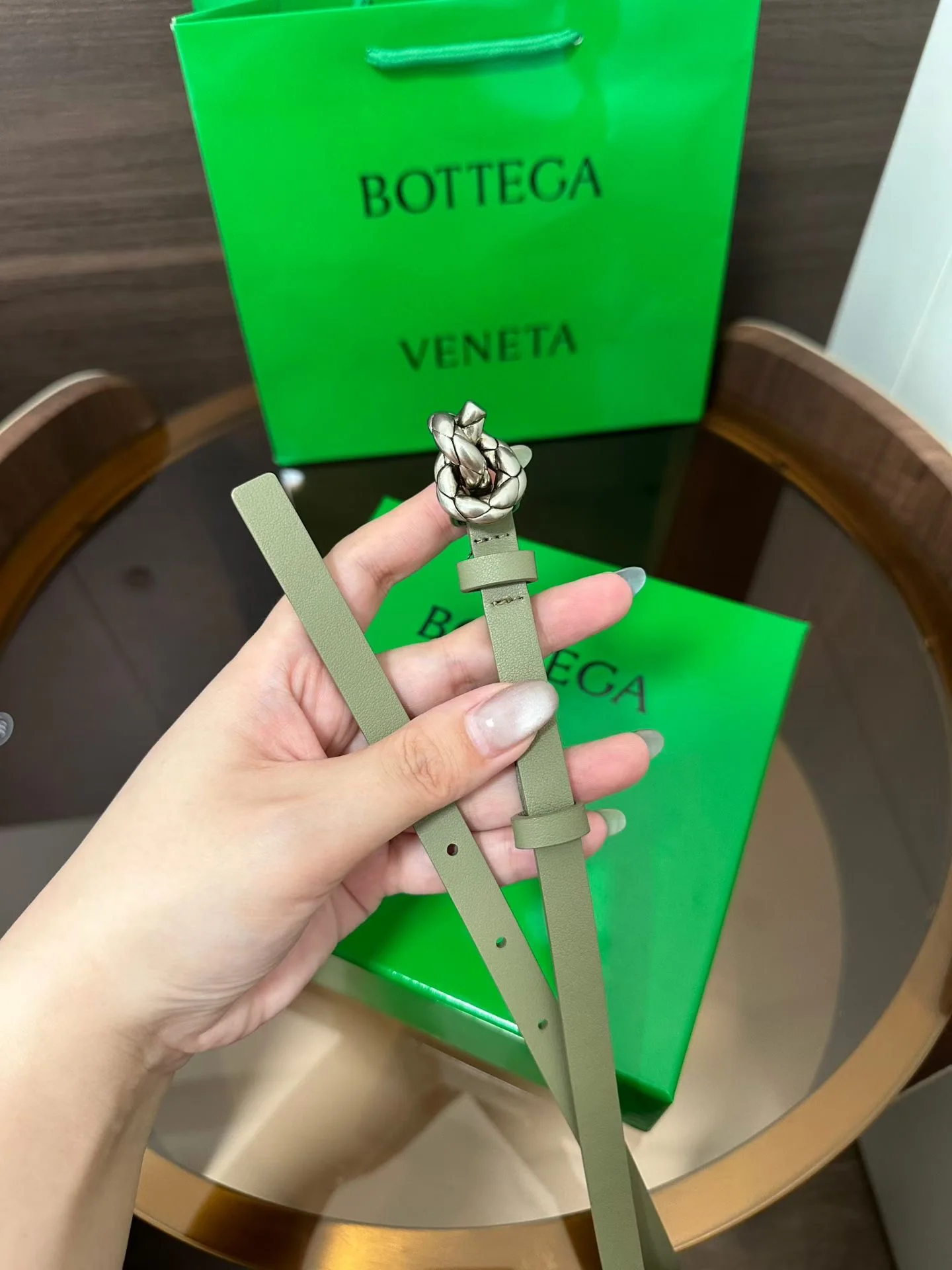 보테가베네타 핀 버클 가죽 벨트 상세 이미지 6