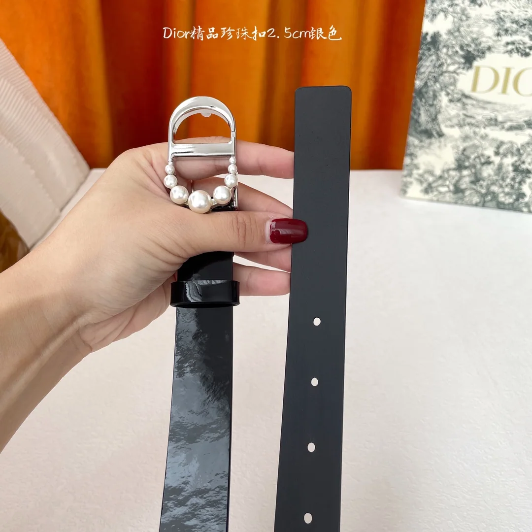 디올 CD 골드 버클 송아지가죽 벨트 상세 이미지 4