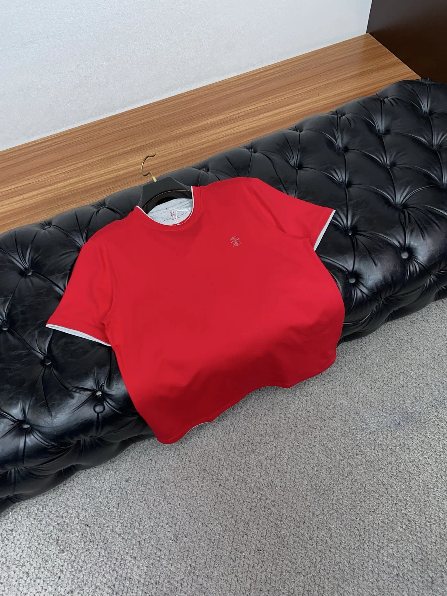 브루넬로쿠치넬리 면 크루넥 반팔 티셔츠 M-3 XL 상세 이미지 7