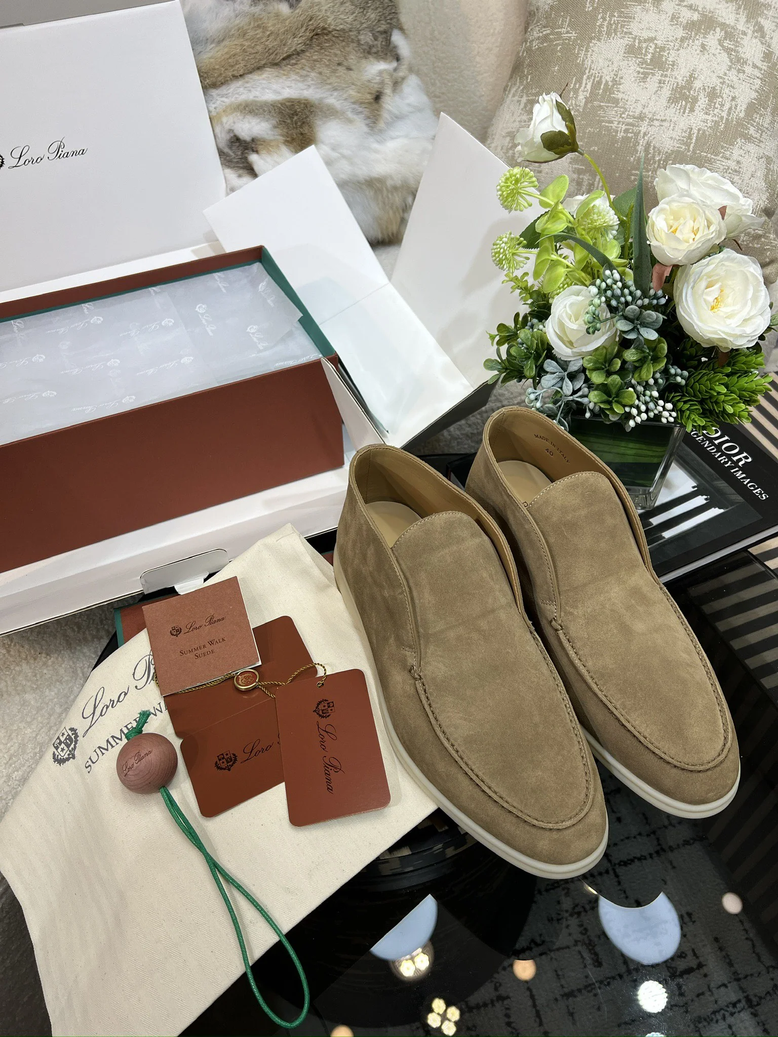 로로피아나 오픈워크 하이탑 로퍼 남성 신발 상세 이미지 1