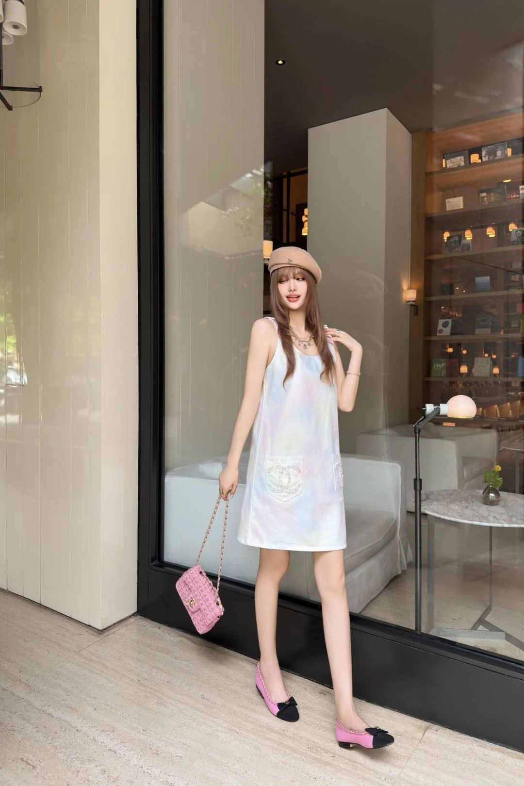 샤넬 더블 C 로고 비즈 장식 데님 원피스 2026 SS 상세 이미지 1