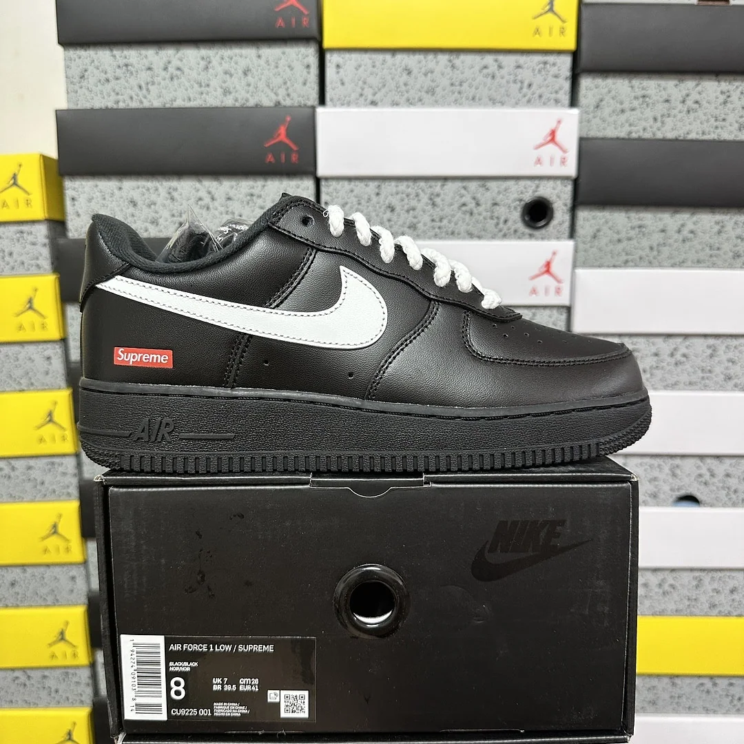 나이키 [G] 에어 포스 1 로우 화이트 블랙 CU9225-001 201760 Nike Air Force 1 Low Supreme Sup