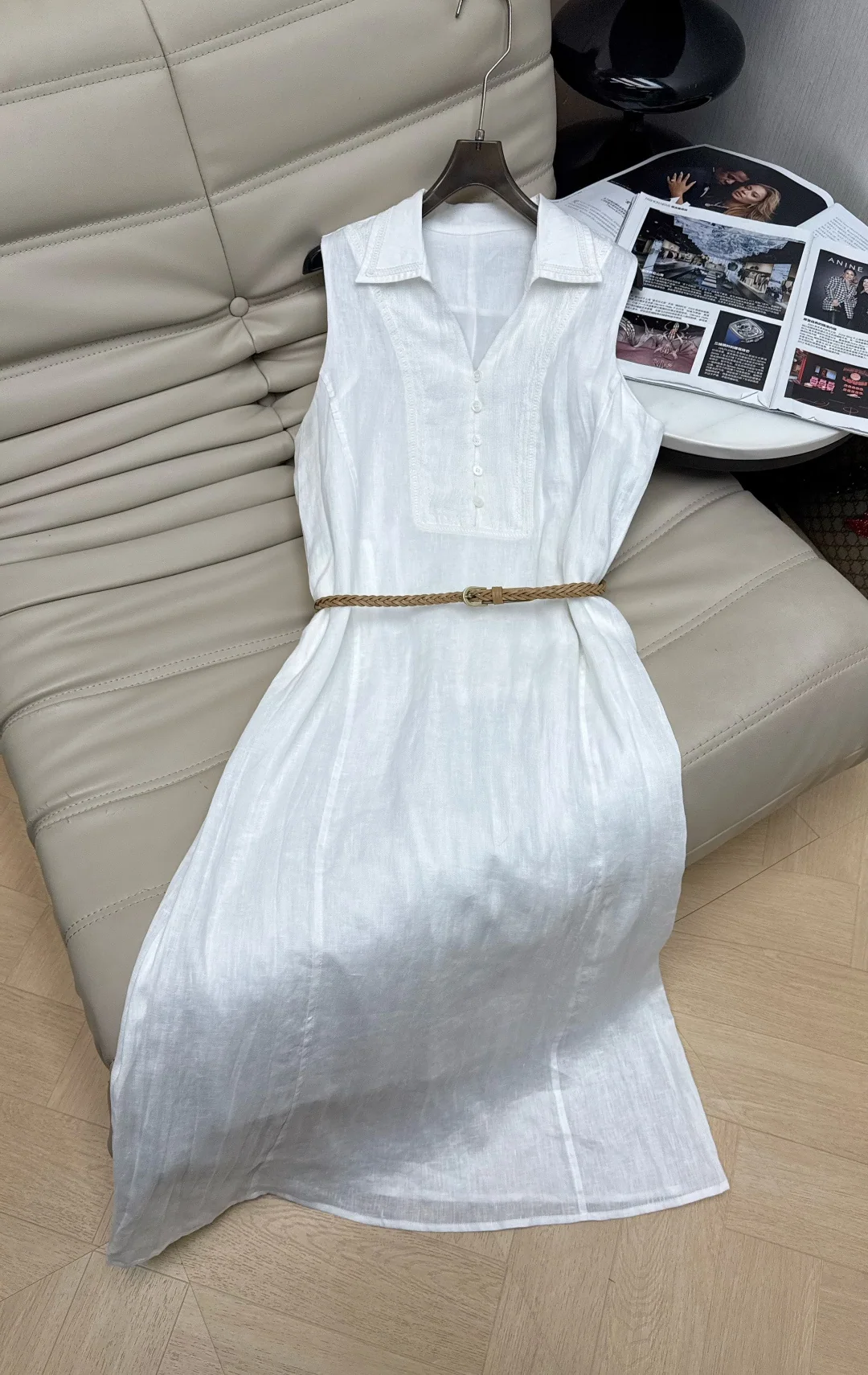브루넬로쿠치넬리 린넨 민소매 벨트 원피스 상세 이미지 2