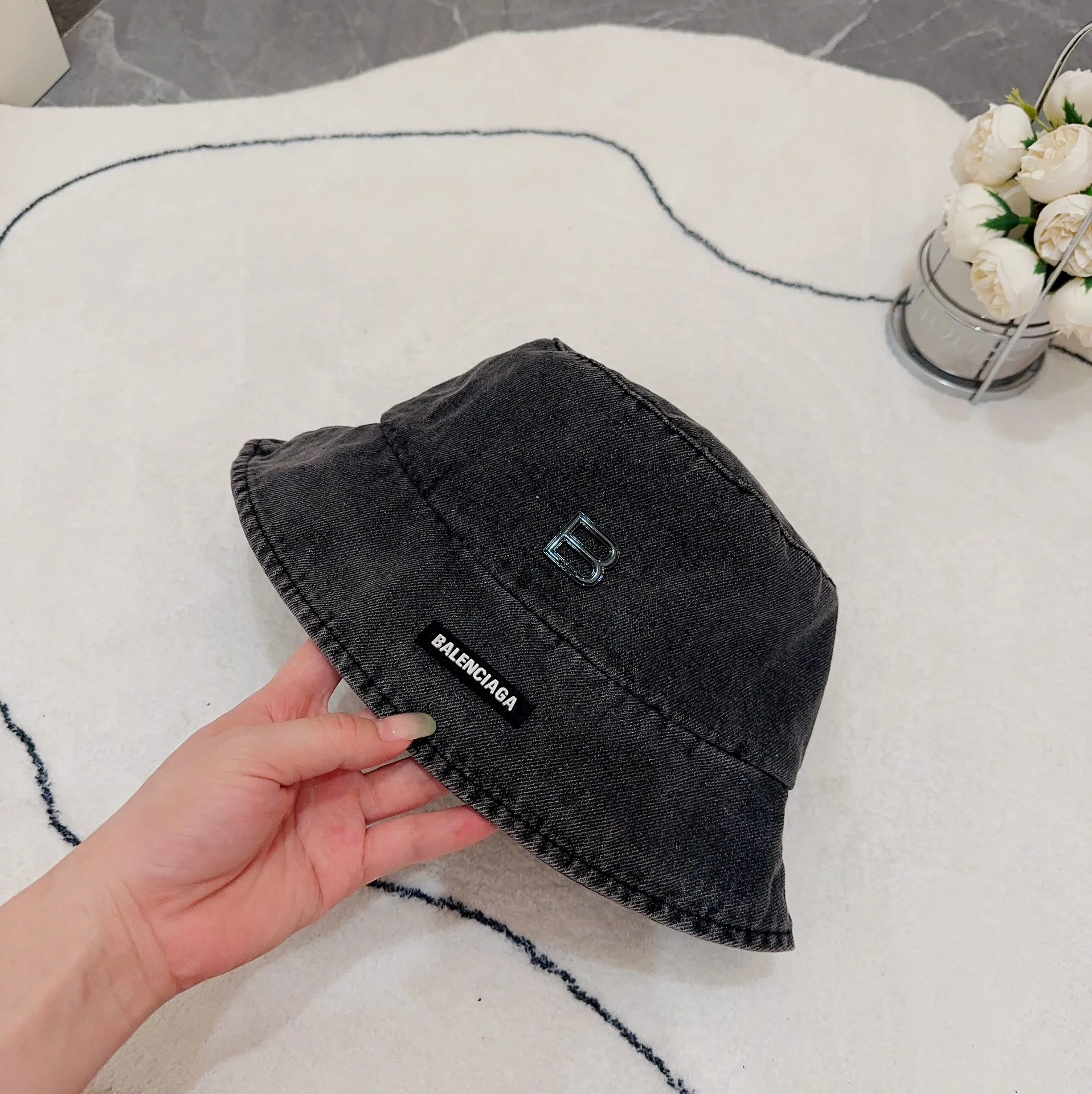 발렌시아가 데님 버킷 햇 모자 상세 이미지 7