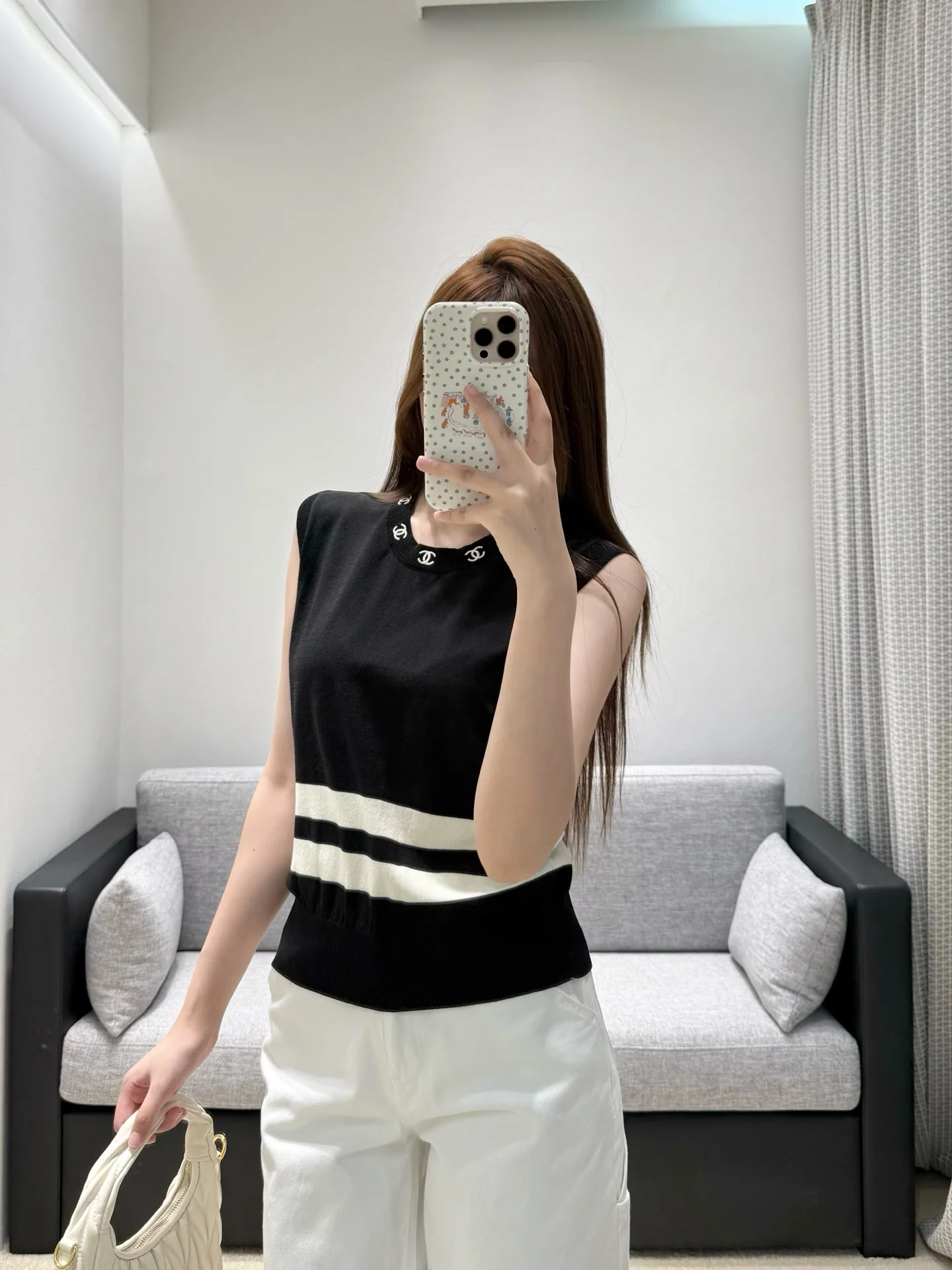 샤넬 여성 반팔 니트 티셔츠 상세 이미지 9