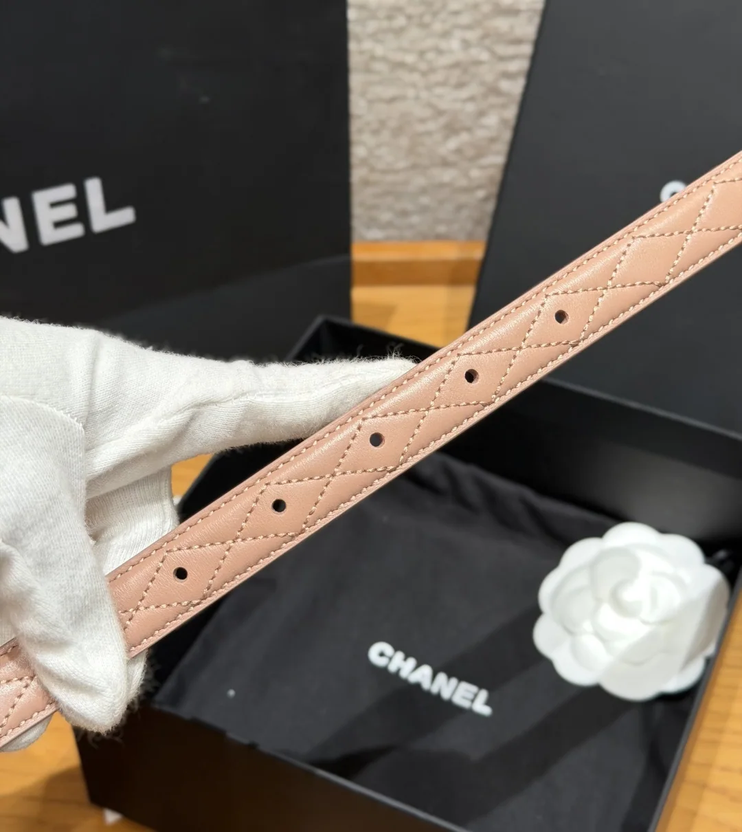 샤넬 퀼팅 램스킨 20mm 벨트 상세 이미지 7