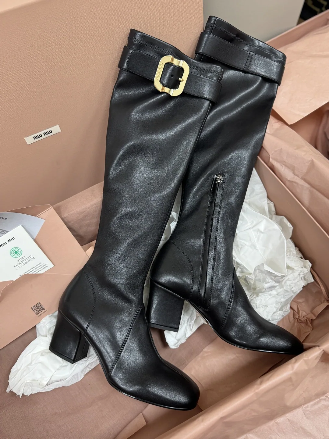 미우미우 나파 램스킨 니하이 부츠 93245