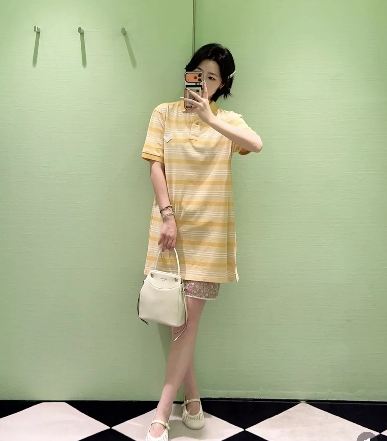 폴로 여성 스트라이프 폴로 원피스 상세 이미지 2