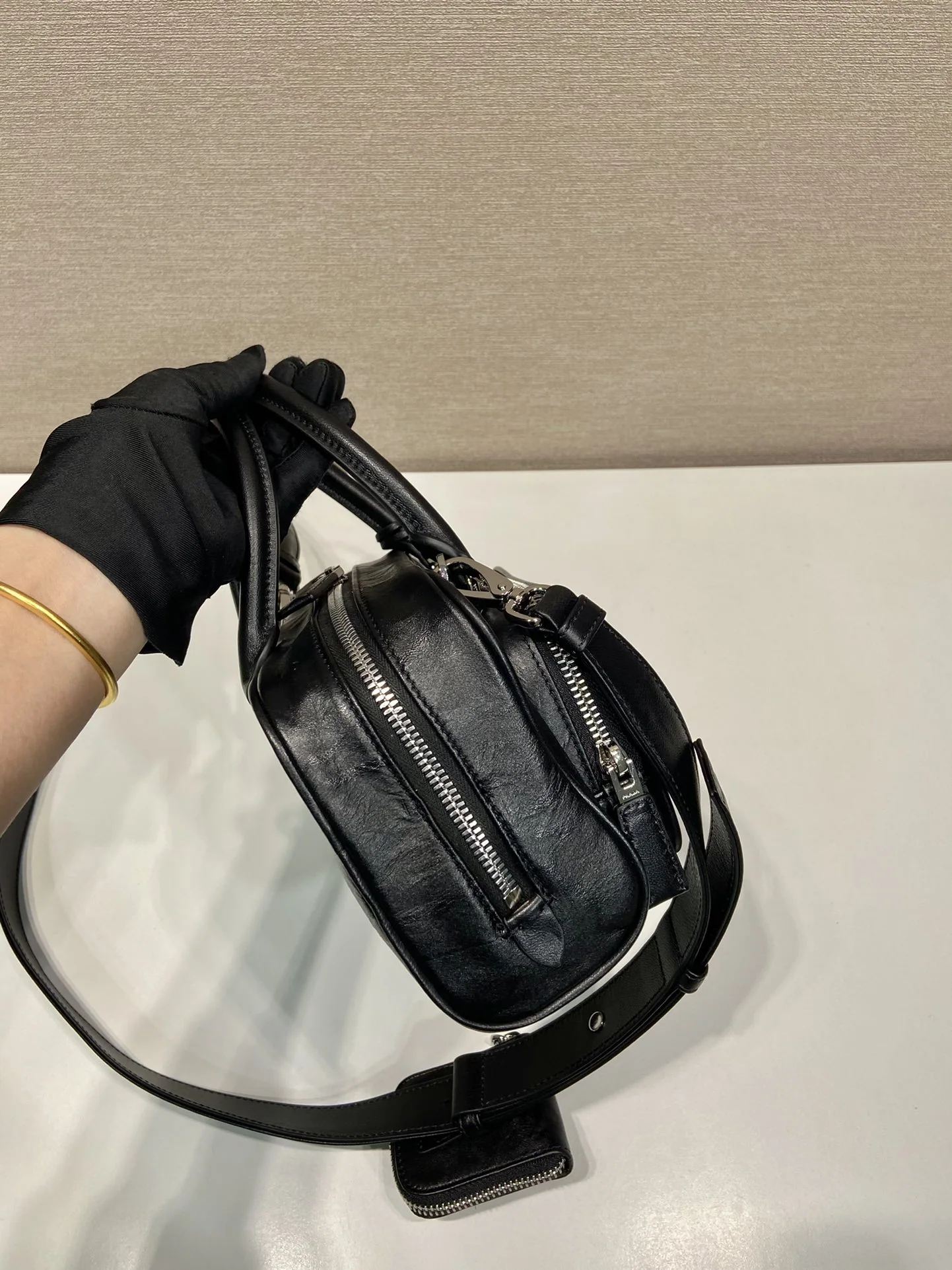 프라다 램스킨 플리츠 보스턴 가방 1BB099 상세 이미지 7