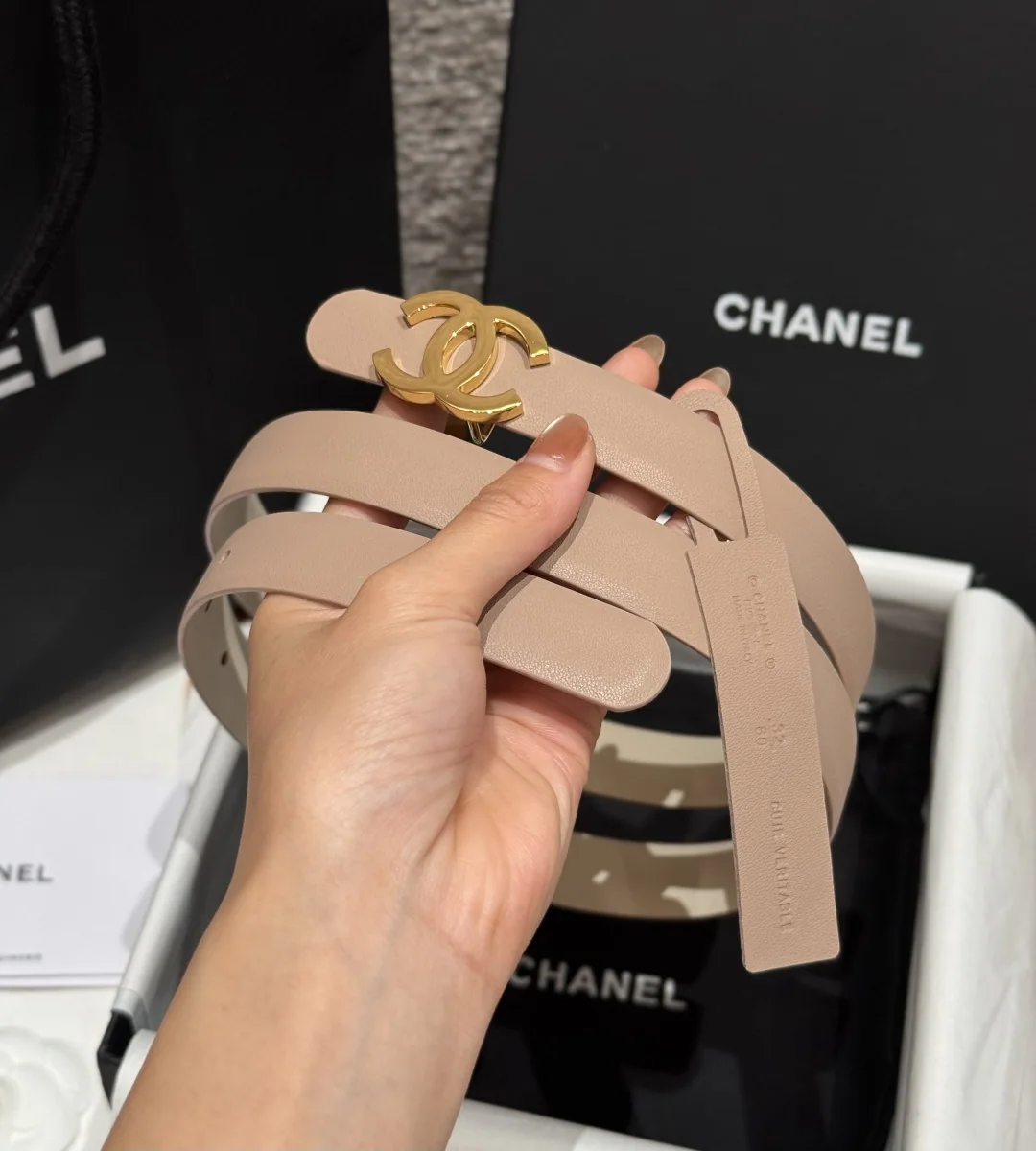 샤넬 더블 C 메탈 클라스 양면 카프스킨 벨트 상세 이미지 2