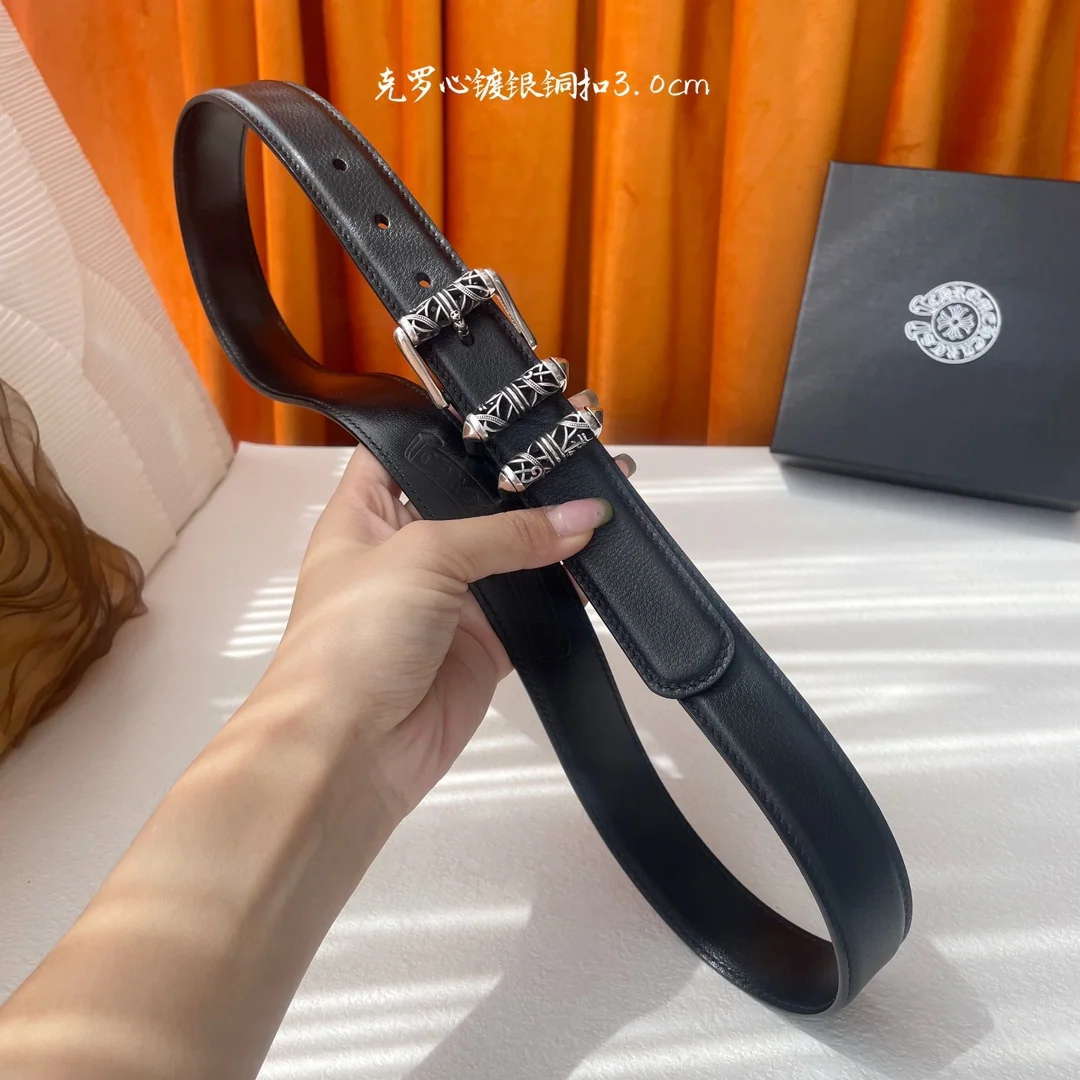 크롬하츠 켈틱 드래곤 롤러 버클 가죽 벨트 상세 이미지 6
