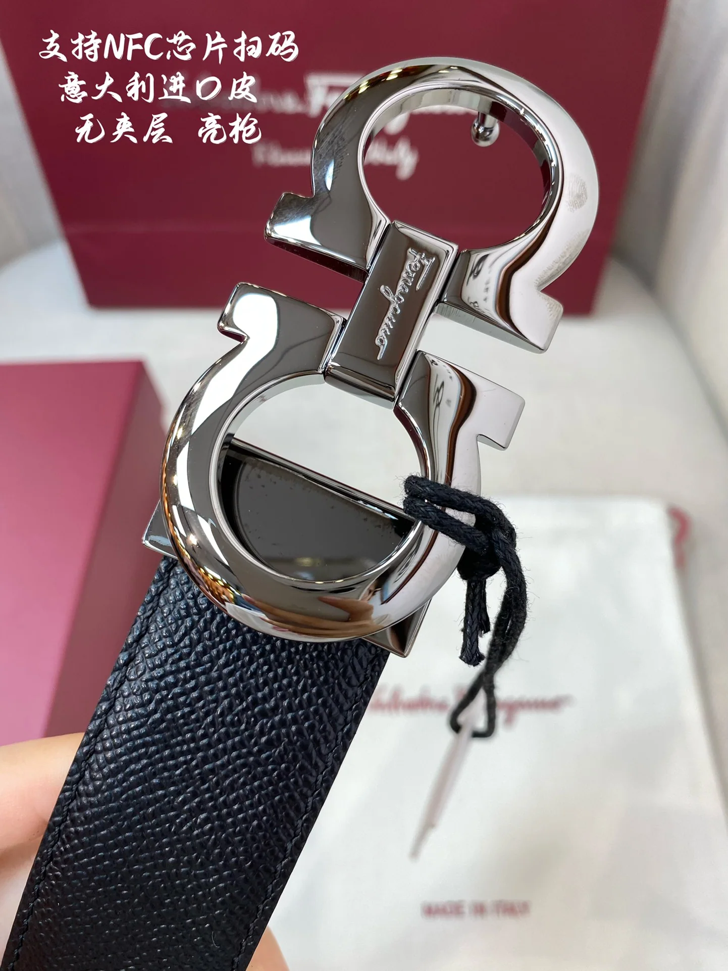 페레가모 본가죽 벨트 3.5 CM202500320 상세 이미지 3