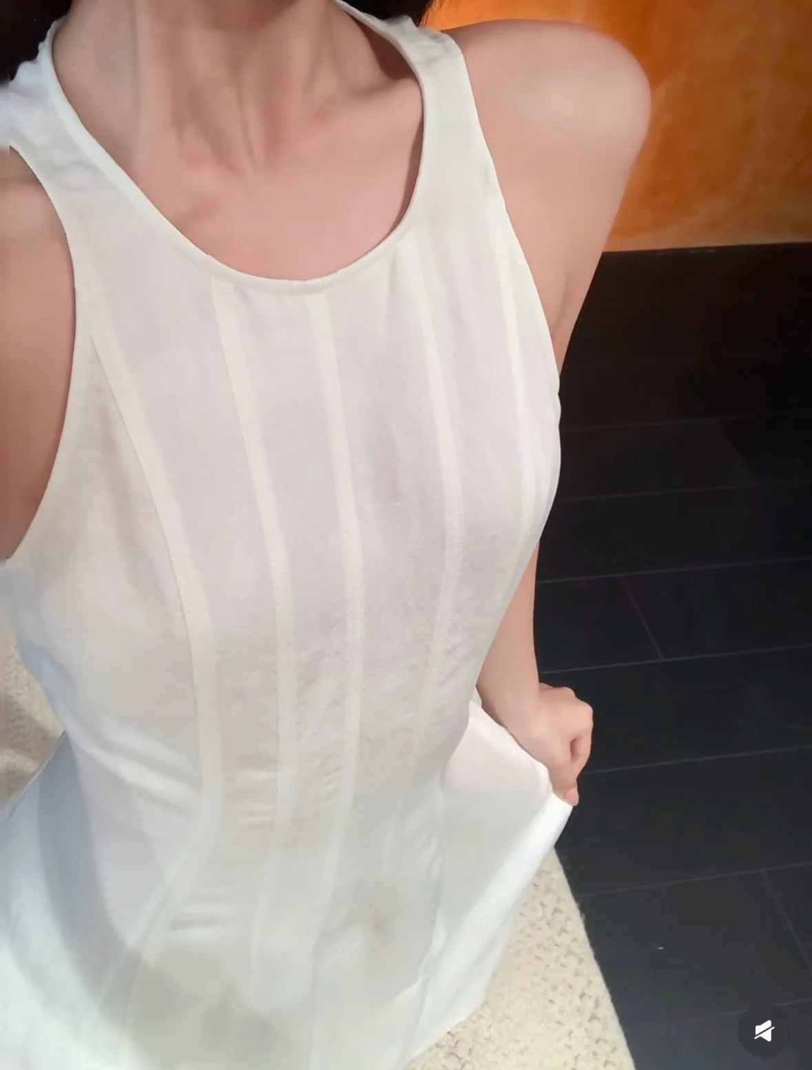 브루넬로쿠치넬리 화이트 린넨 민소매 맥시 원피스 상세 이미지 7