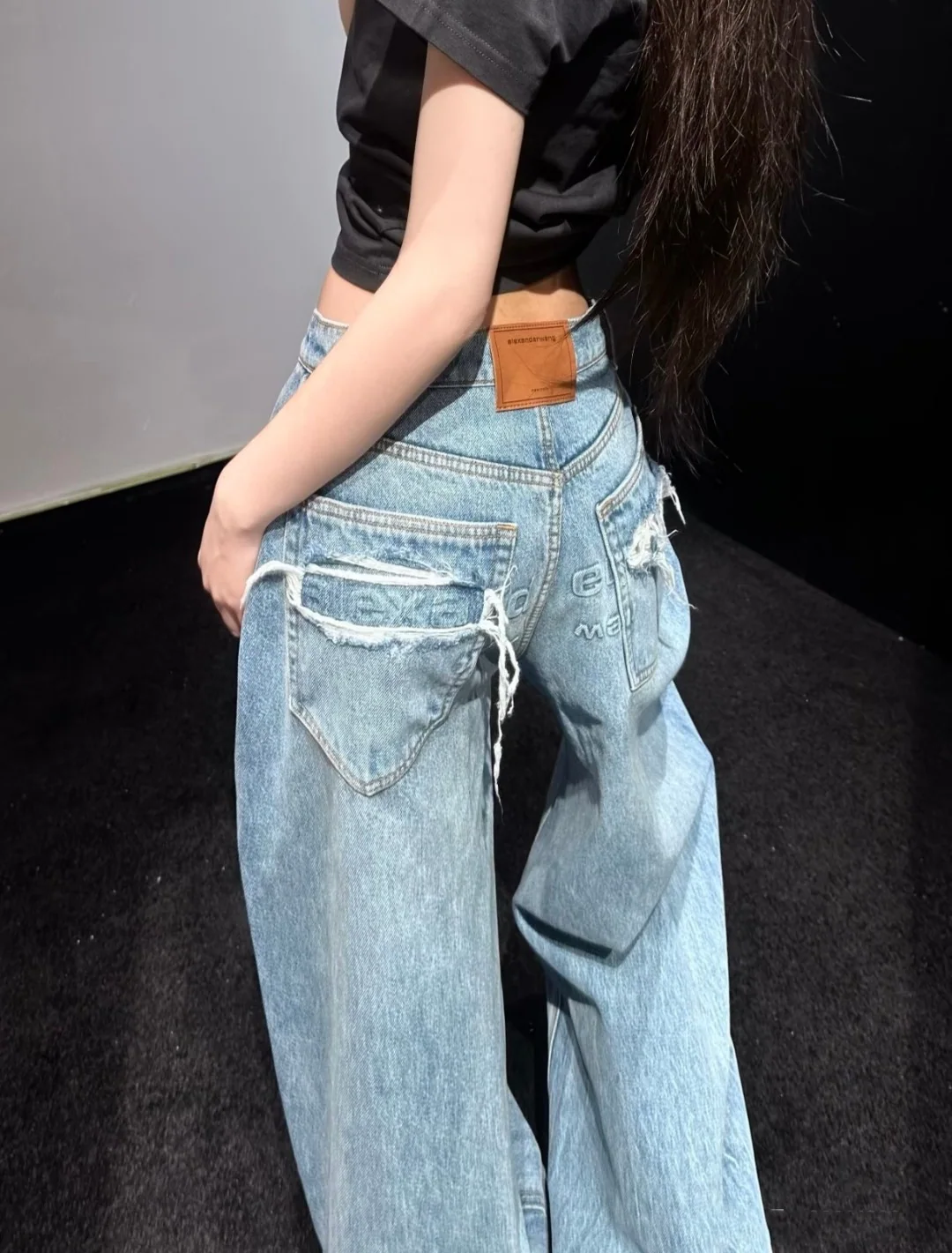 알렉산더왕 데미지 포켓 하이웨스트 데님 바지 상세 이미지 1