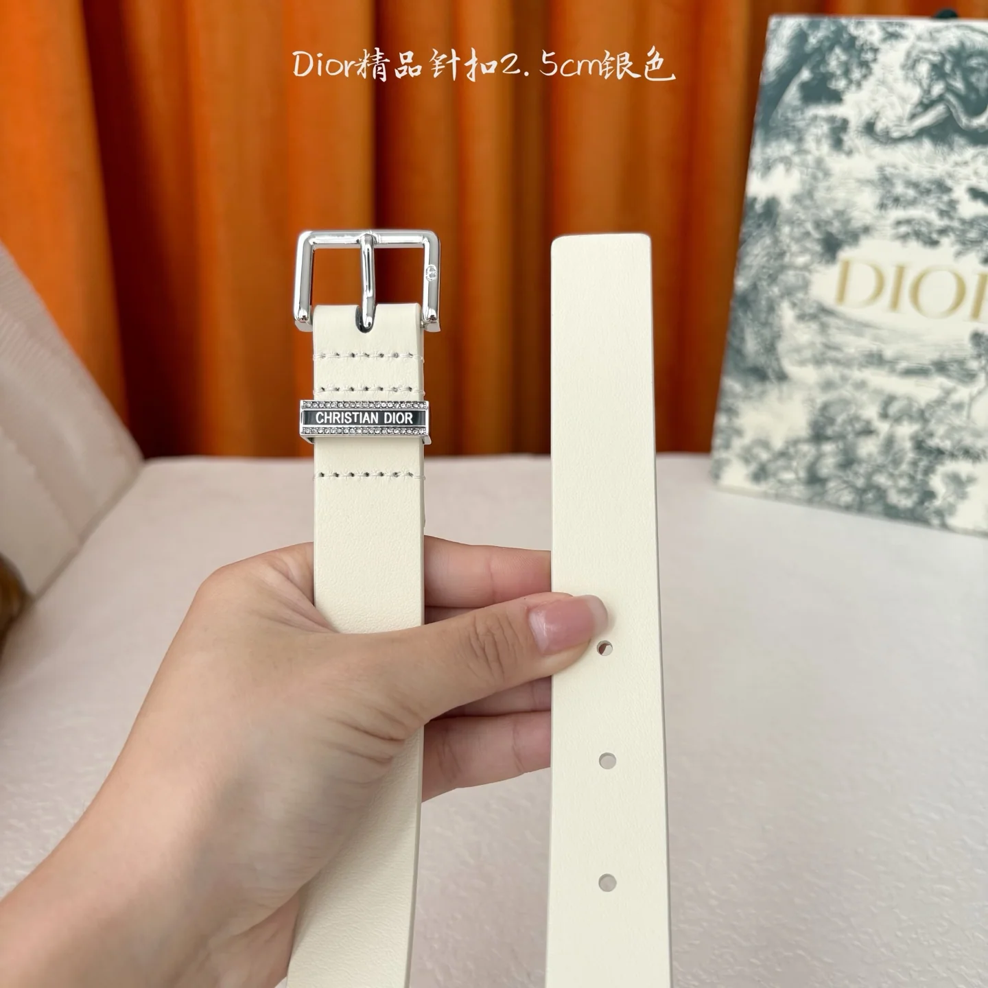 디올 CD 버클 송아지가죽 벨트 상세 이미지 4