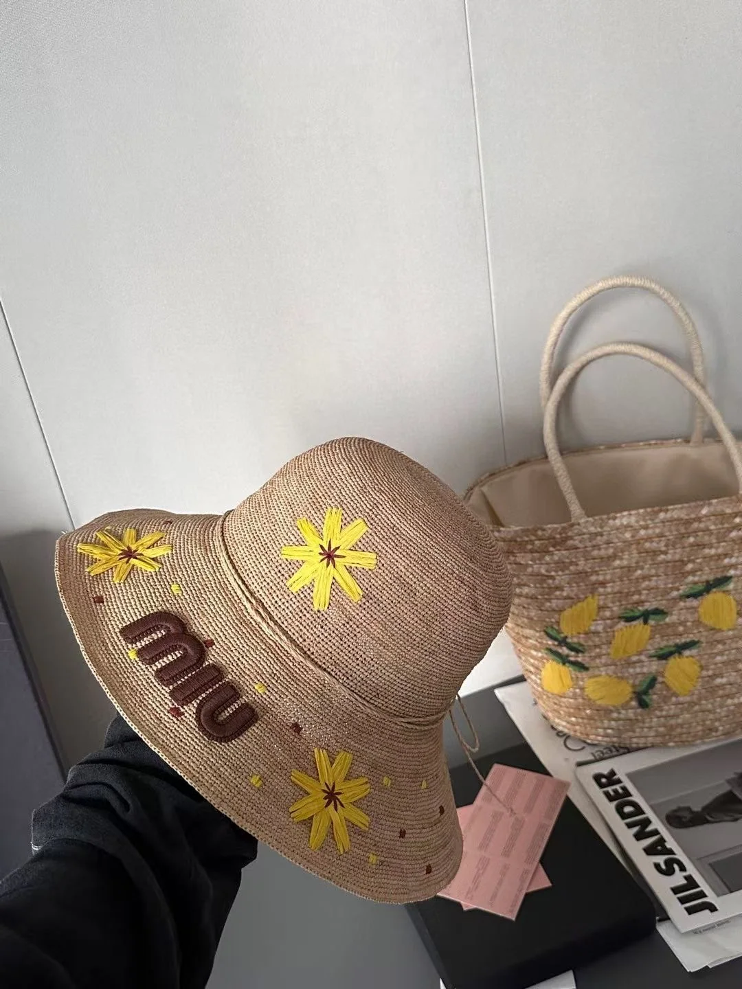 미우미우 라피아 선햇 모자 상세 이미지 3
