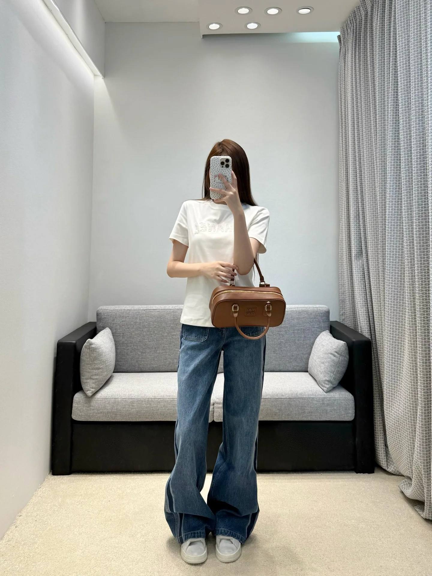 샤넬 비즈 장식 여성 반팔 티셔츠 상세 이미지 6