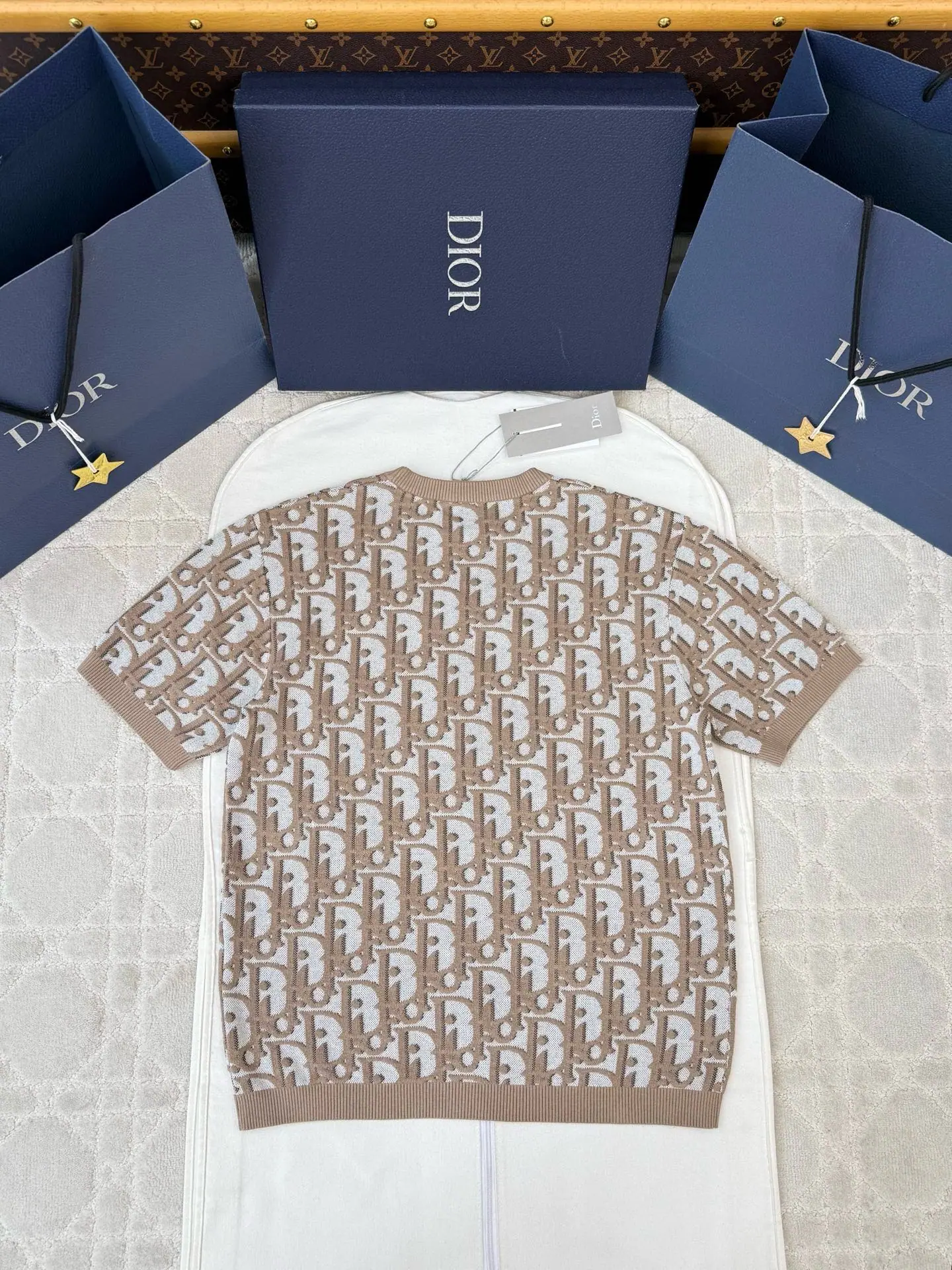 디올 CD 모노그램 자카드 반팔 니트 상세 이미지 2
