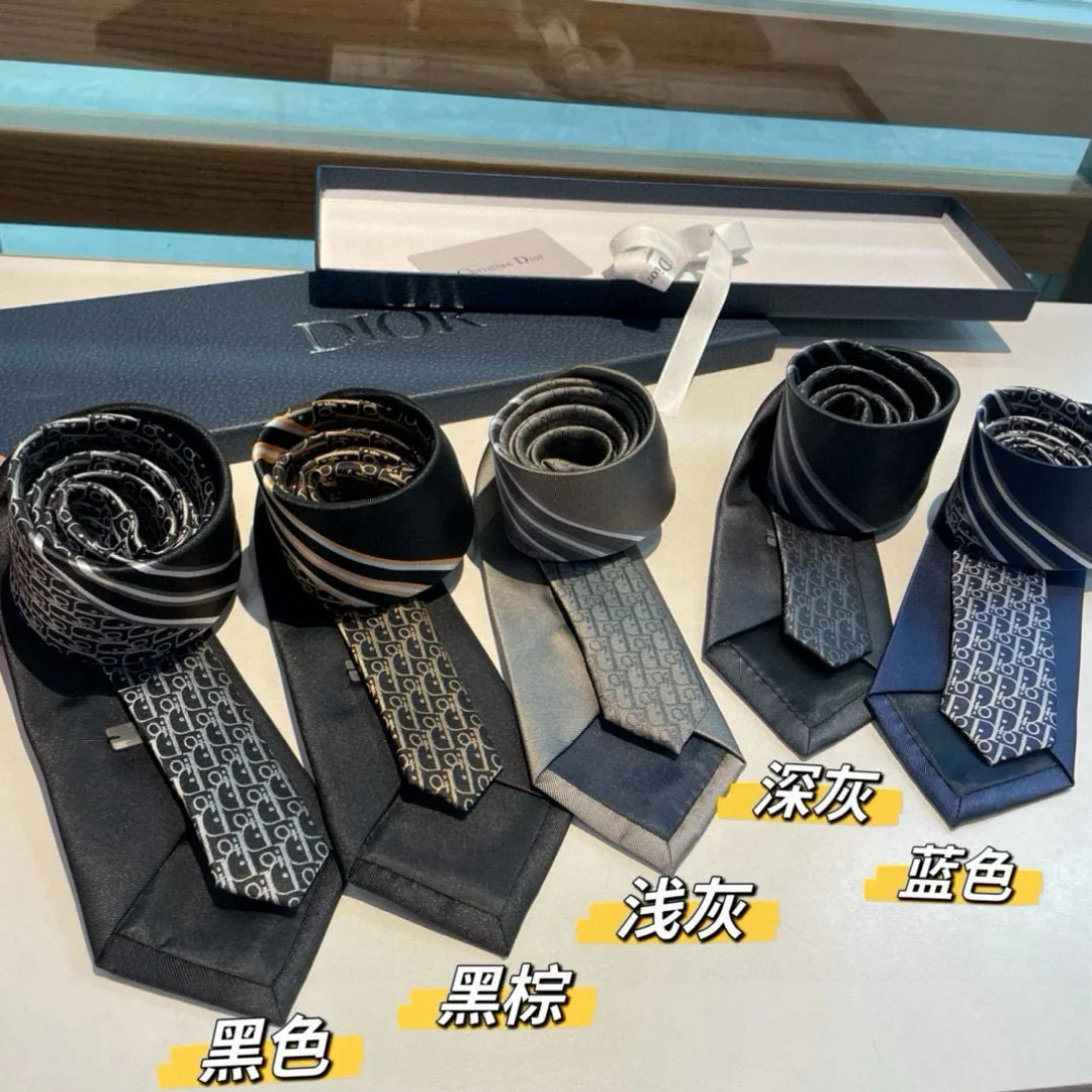 디올 CD 로고 모노크롬 넥타이 상세 이미지 2