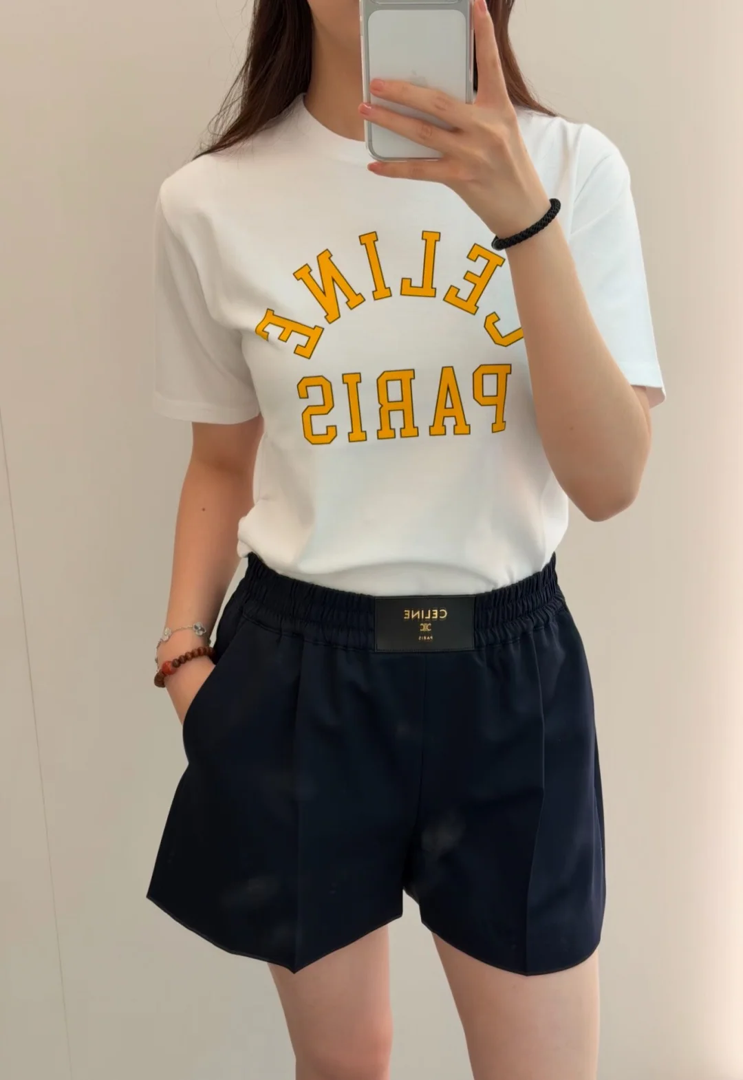 셀린느 컬러 블록 문자 프린트 반팔 티셔츠 상세 이미지 4