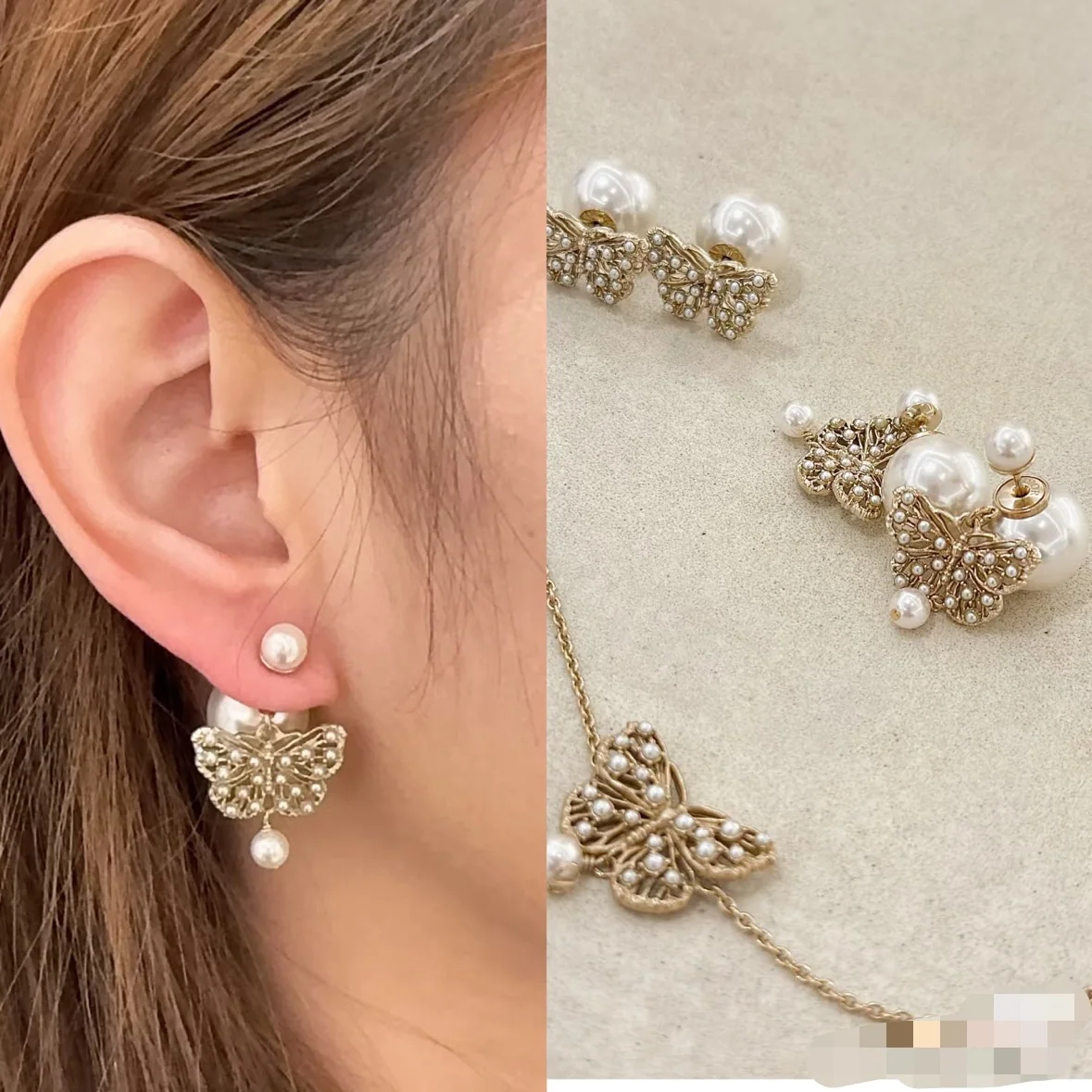 디올 더블 펄 나비 귀걸이 상세 이미지 9