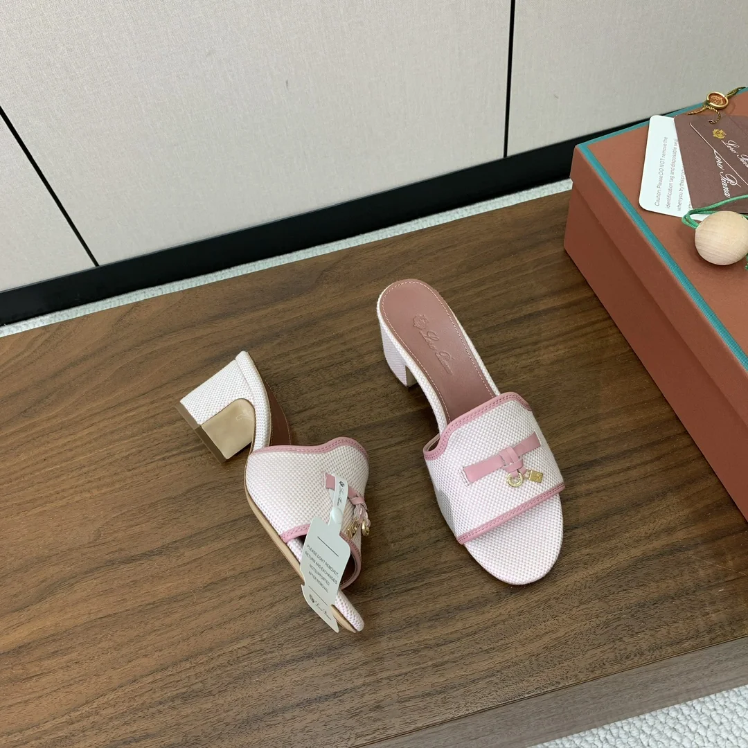 로로피아나 컬러 블록 미드힐 뮬 상세 이미지 2