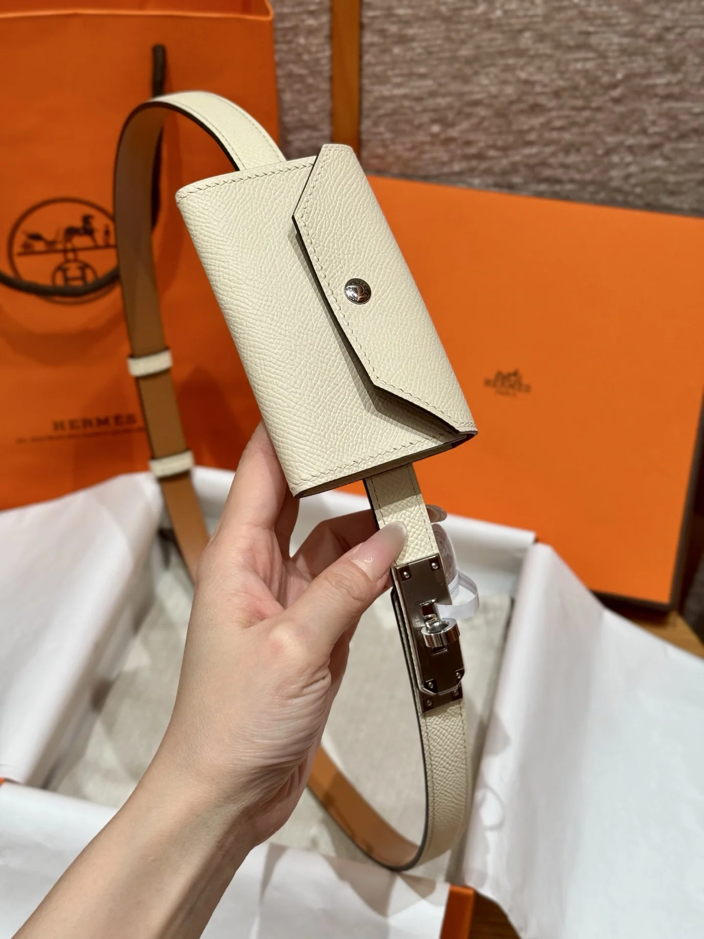 에르메스 켈리 버클 앱송 송아지가죽 벨트 176622
