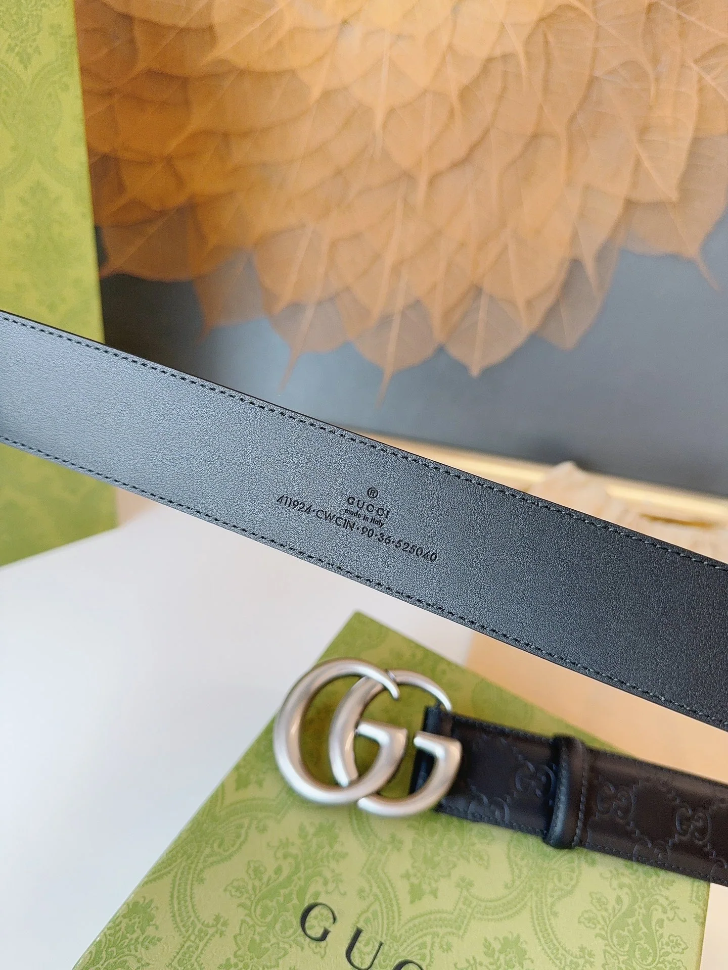구찌 인터로킹 더블 G 버클 시그니처 가죽 벨트 상세 이미지 6