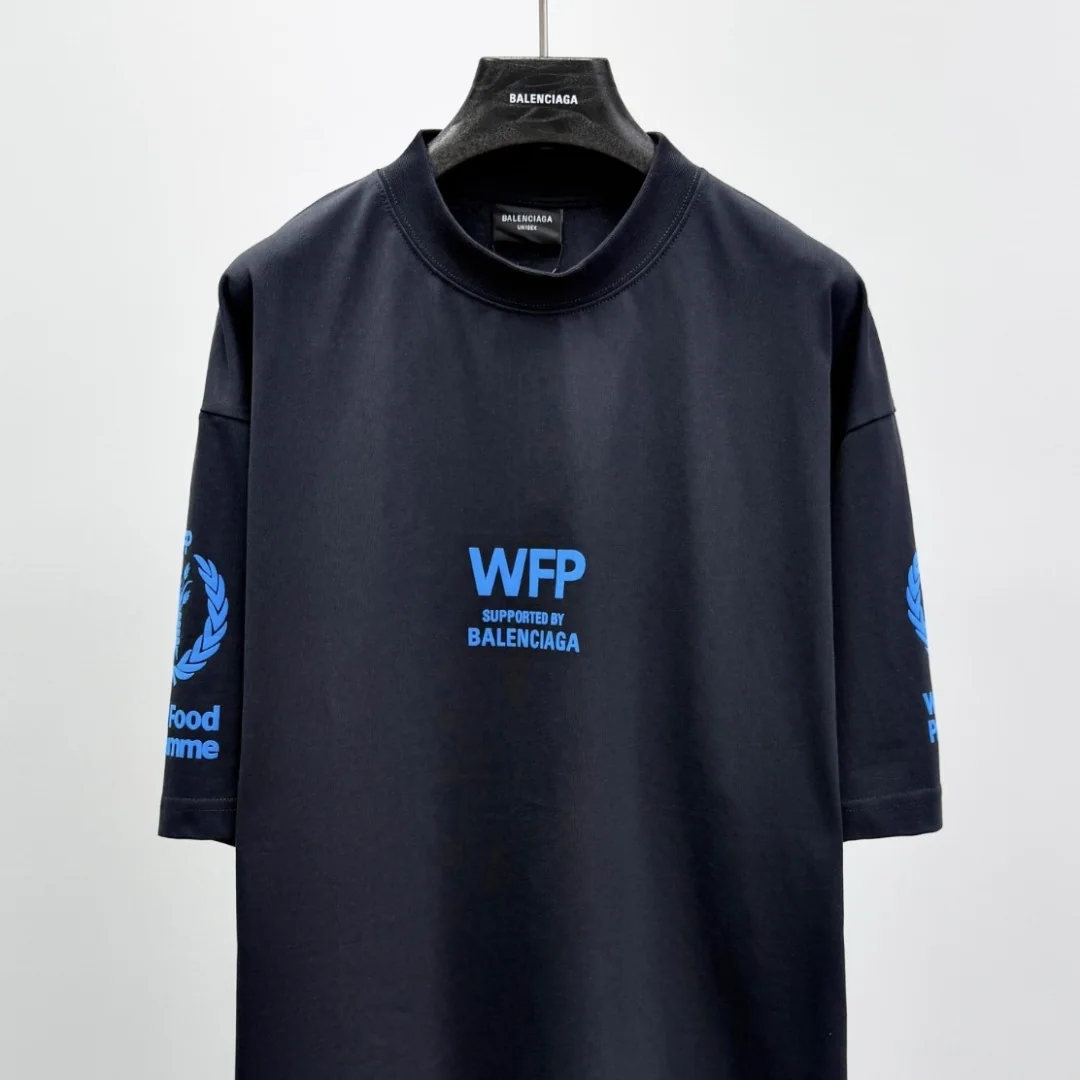 발렌시아가 WFP 프린트 코튼 라운드넥 반팔 니트 상세 이미지 3