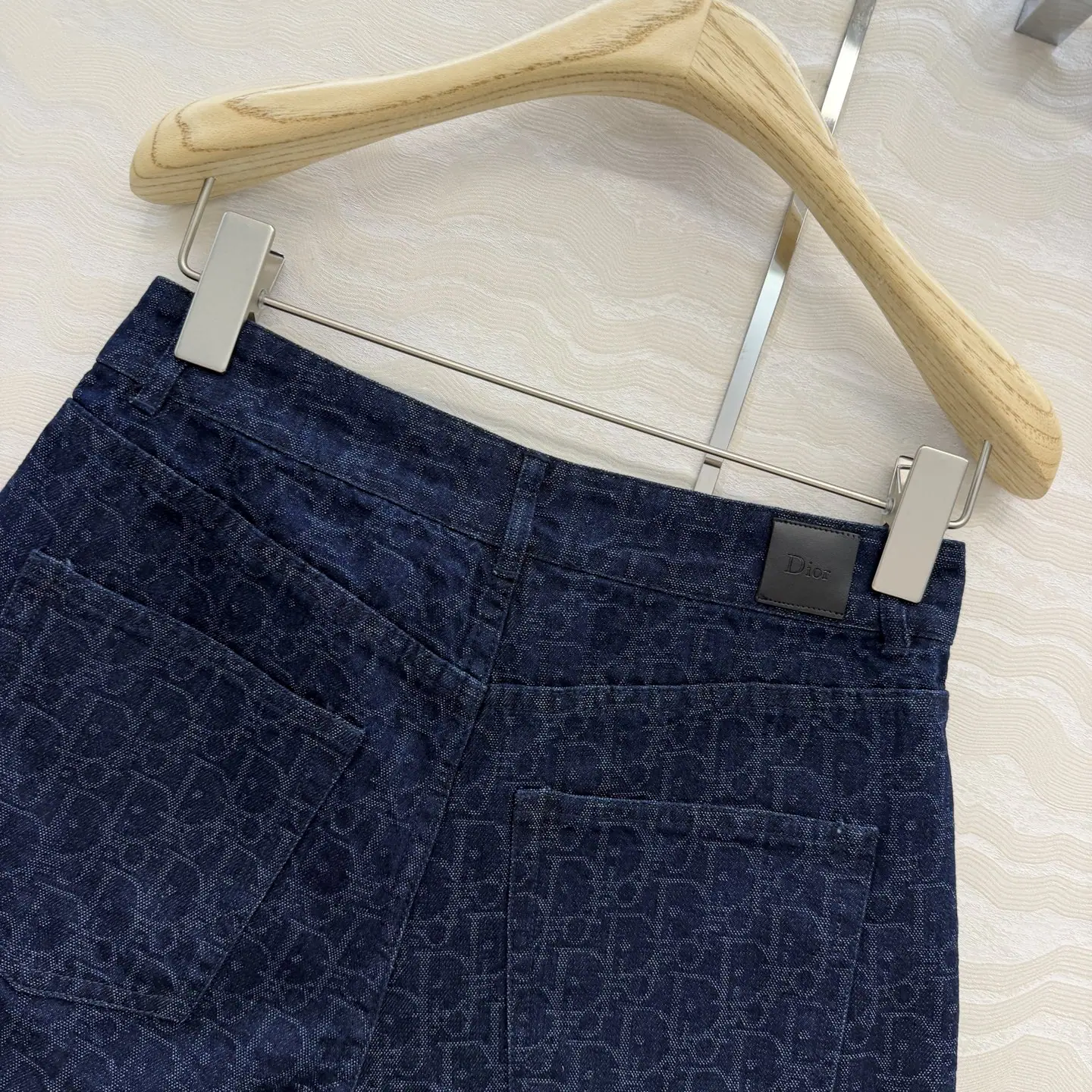 디올 자카드 워시 데님 여성 바지 상세 이미지 9