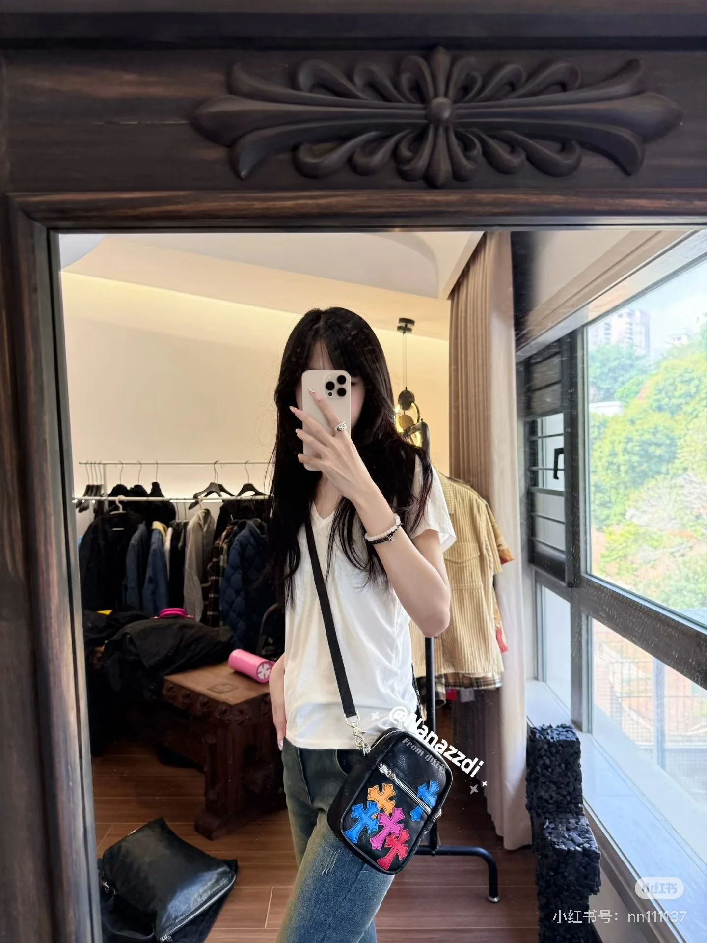 크롬하츠 컬러풀 가죽 크로스 프린트 백 상세 이미지 11