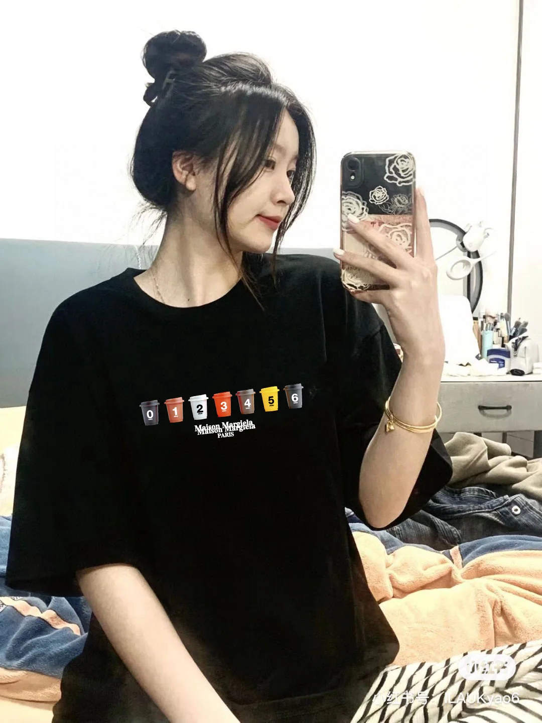 마르지엘라 프린트 로고 면 크루넥 반팔 티셔츠 상세 이미지 9