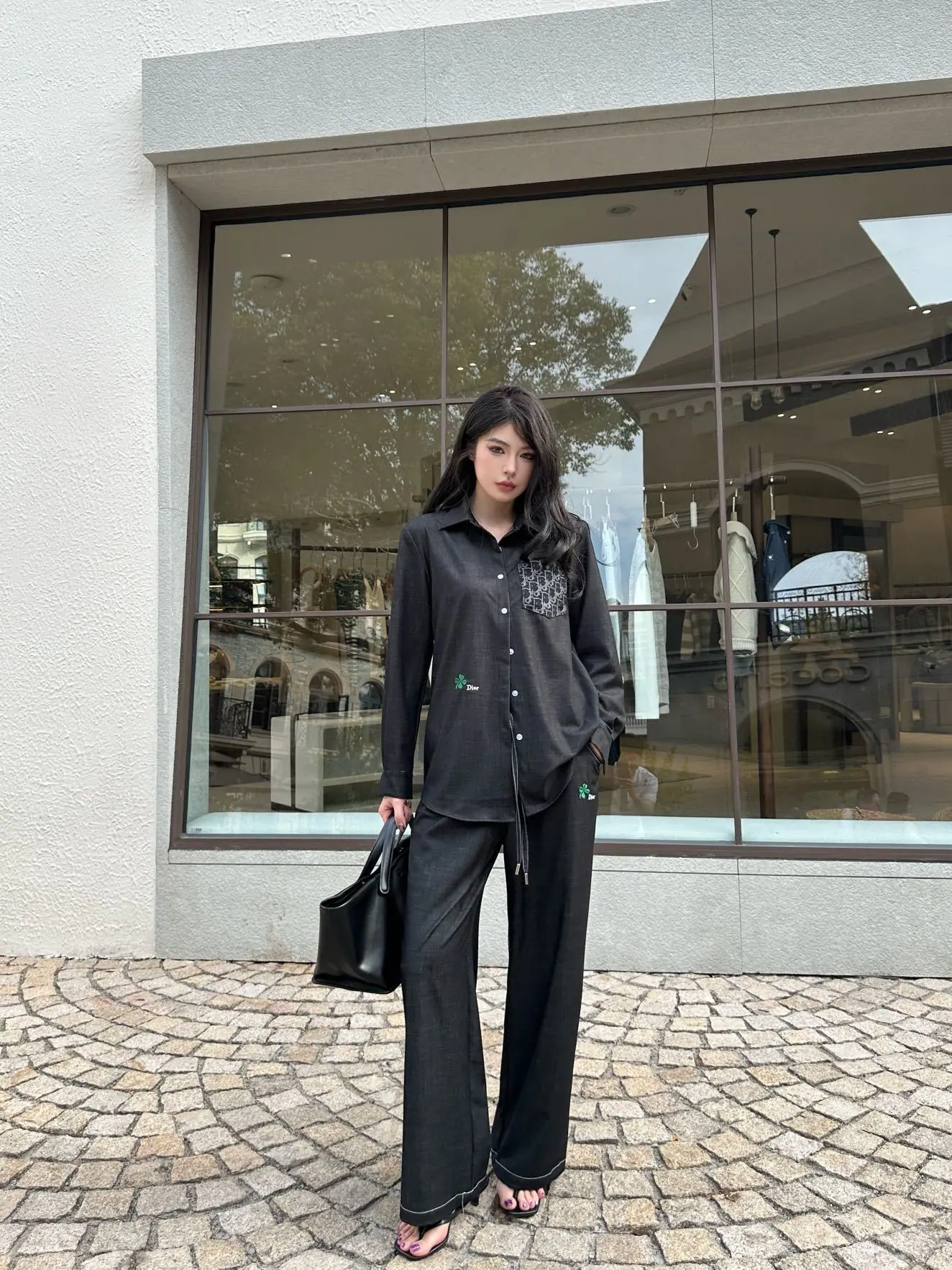 디올 CD로고 여성 셔츠 셋업 상세 이미지 1