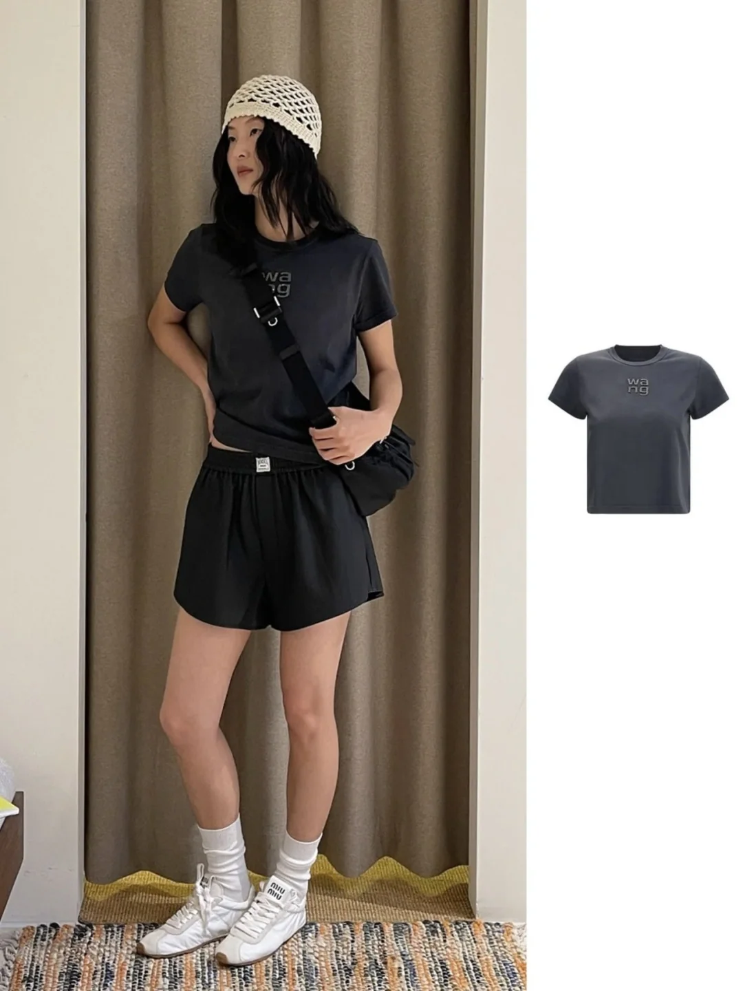 알렉산더왕 크리스탈 라인스톤 장식 반팔 티셔츠 26 SS 상세 이미지 8