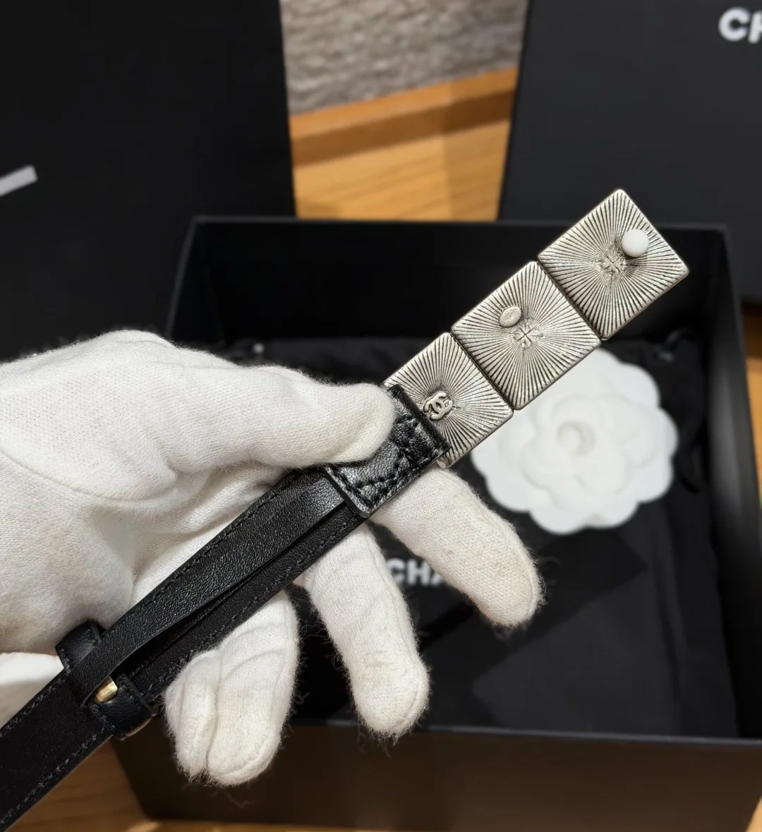 샤넬 퀼팅 램스킨 20mm 벨트 상세 이미지 4