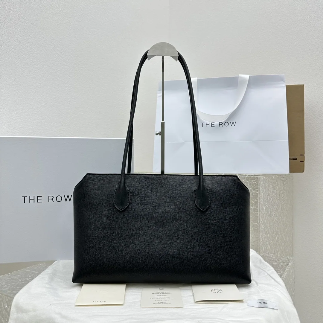 더로우 블랙 레더 롱 숄더백 상세 이미지 1