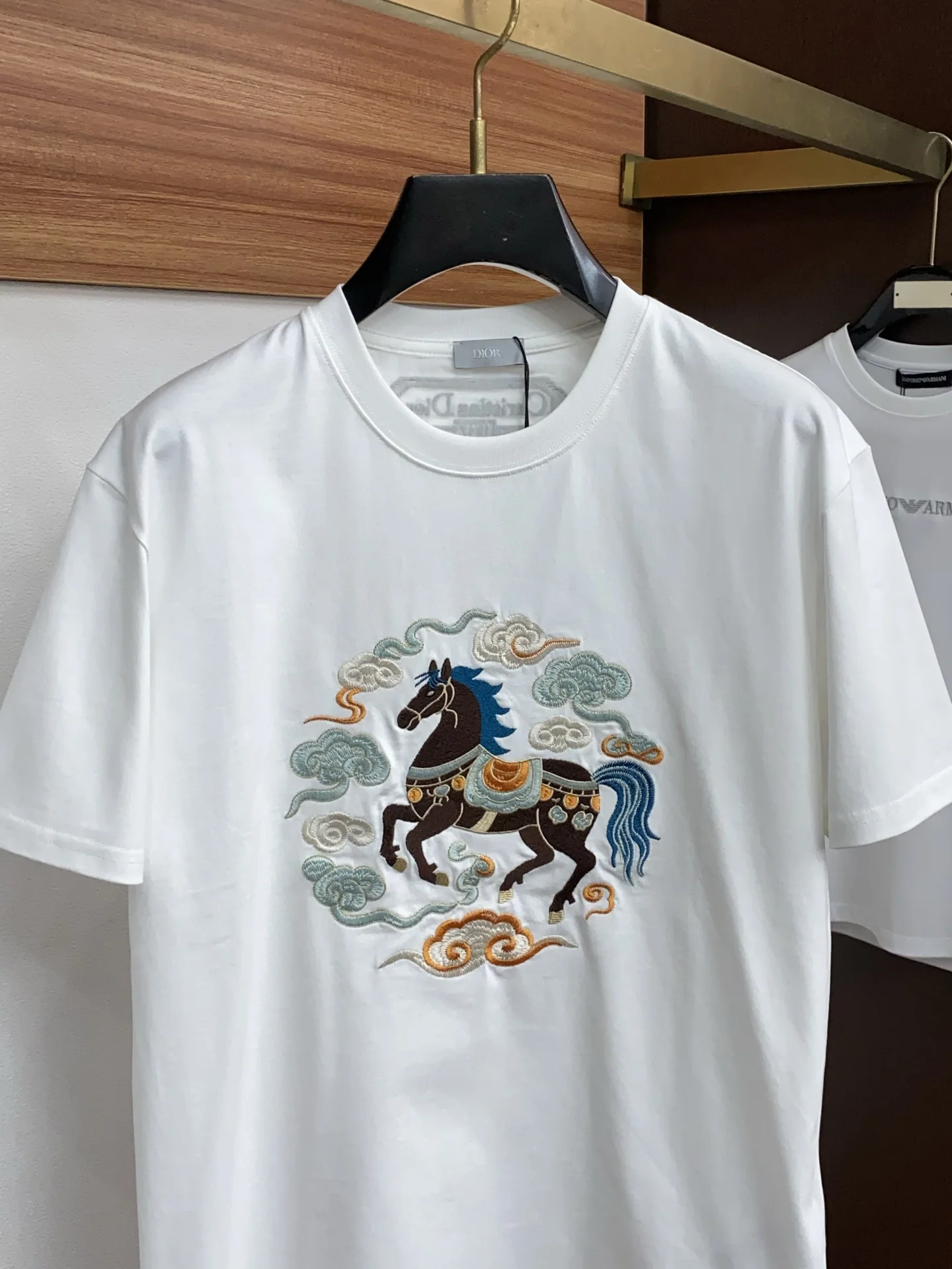 에르메스 크루넥 코튼 남성 반팔 티셔츠 상세 이미지 2