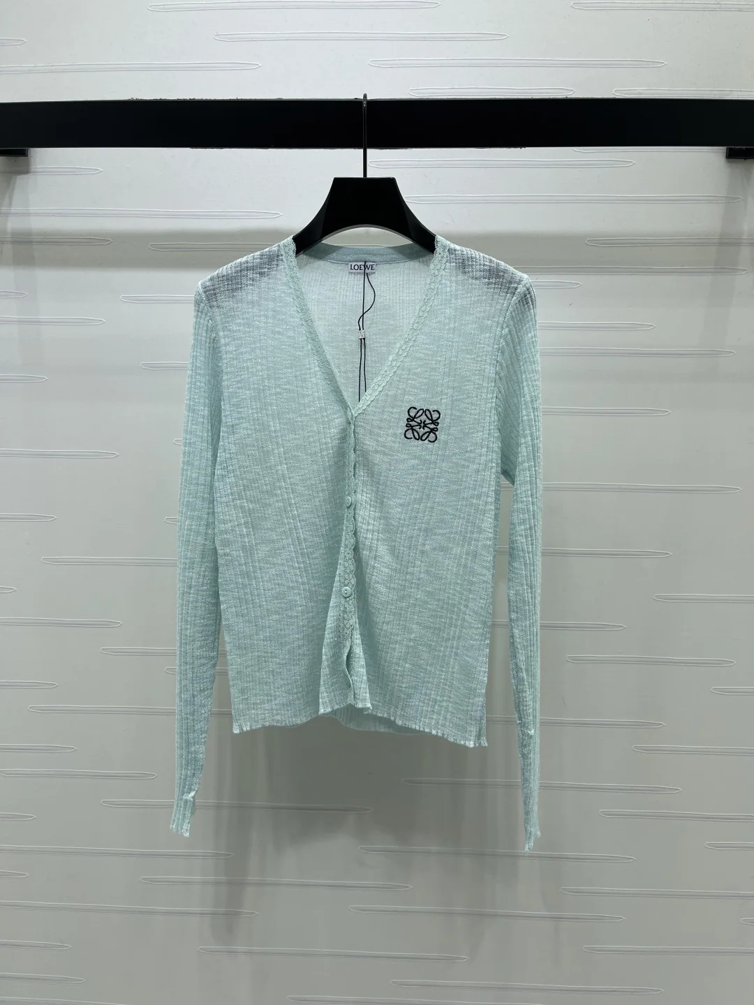 로에베 세로 리브 V넥 울 가디건 상세 이미지 3