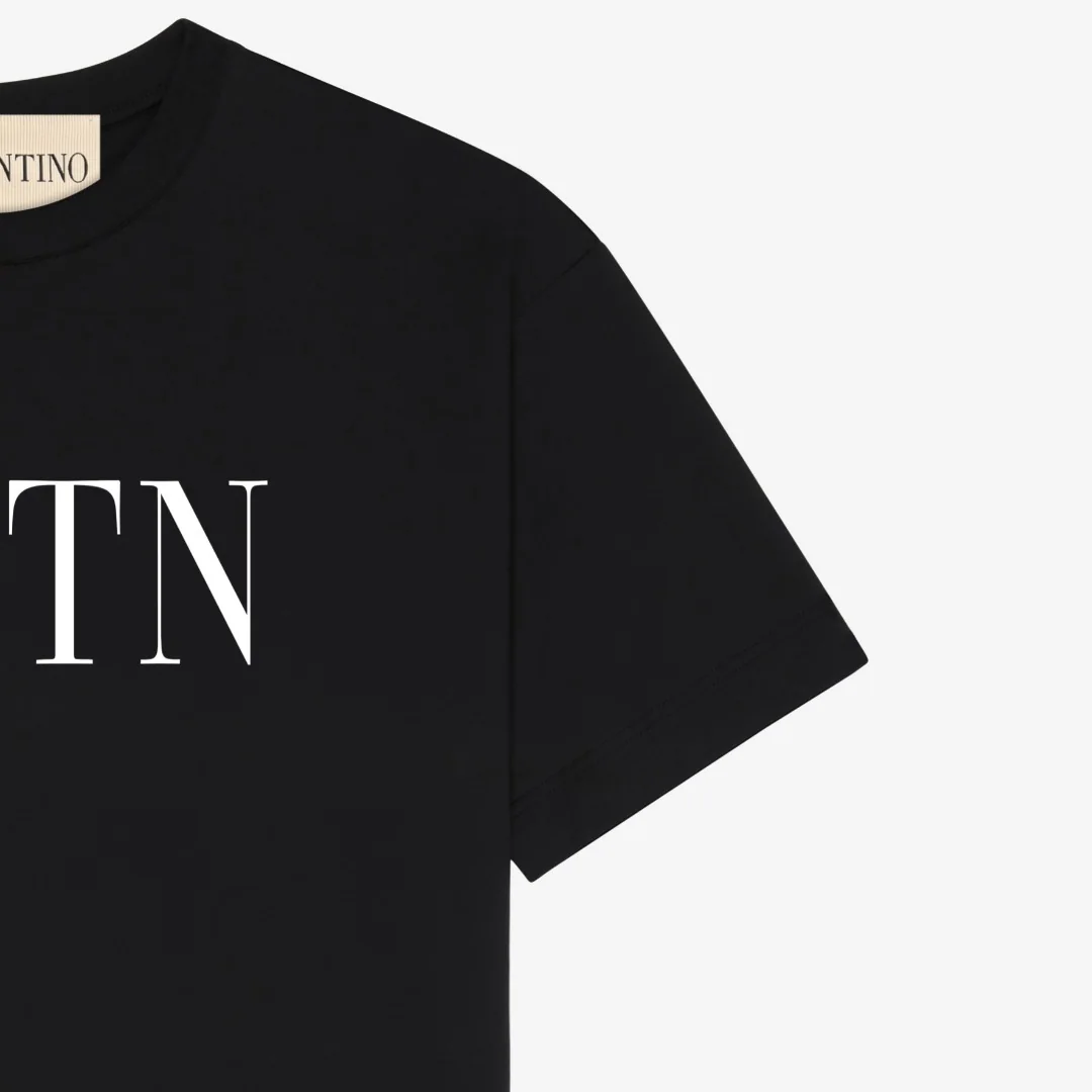 발렌티노 VLTN 레터 로고 여성 반팔 티셔츠 상세 이미지 4