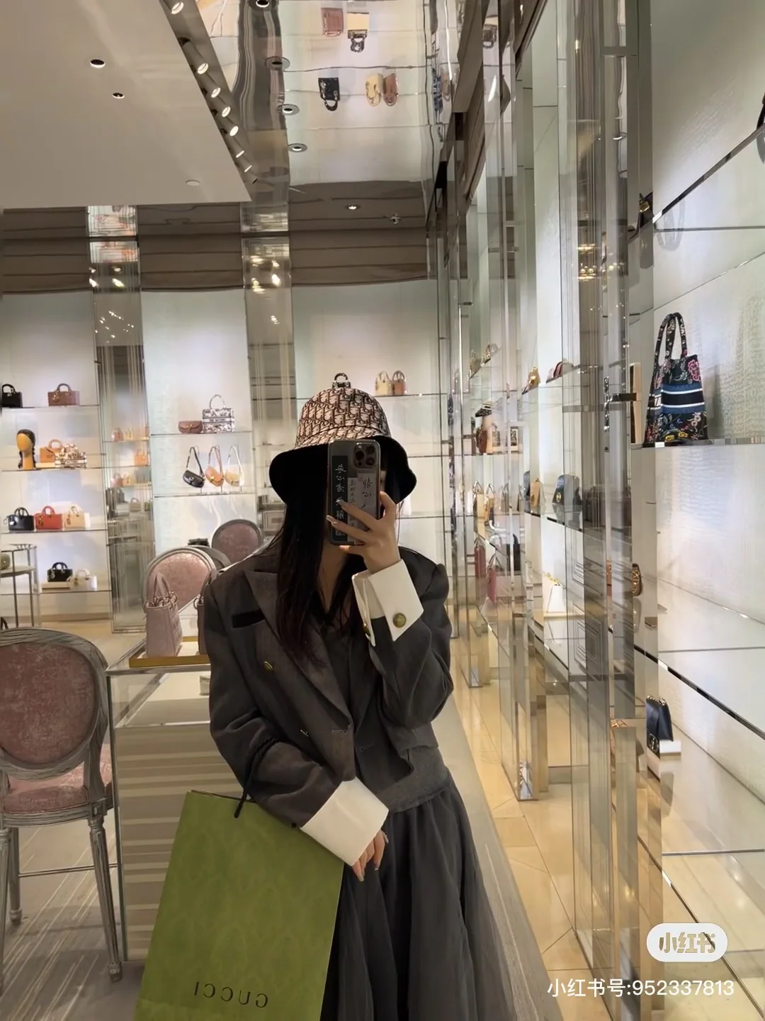 디올 양면 자수 버킷햇 모자 상세 이미지 1