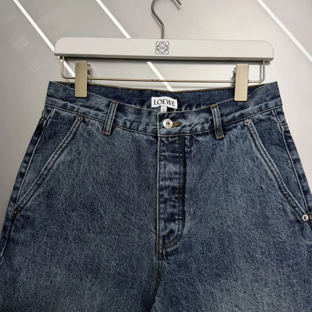 로에베 워시드 코튼 데님 남성 바지 상세 이미지 5