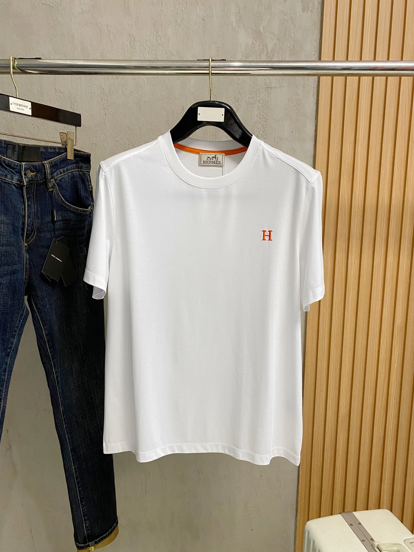 에르메스 크루넥 코튼 반팔 티셔츠 상세 이미지 1