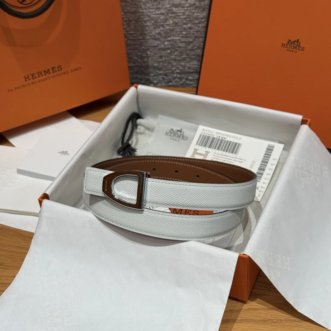 에르메스 카발리에르 양면 가죽 벨트 176156