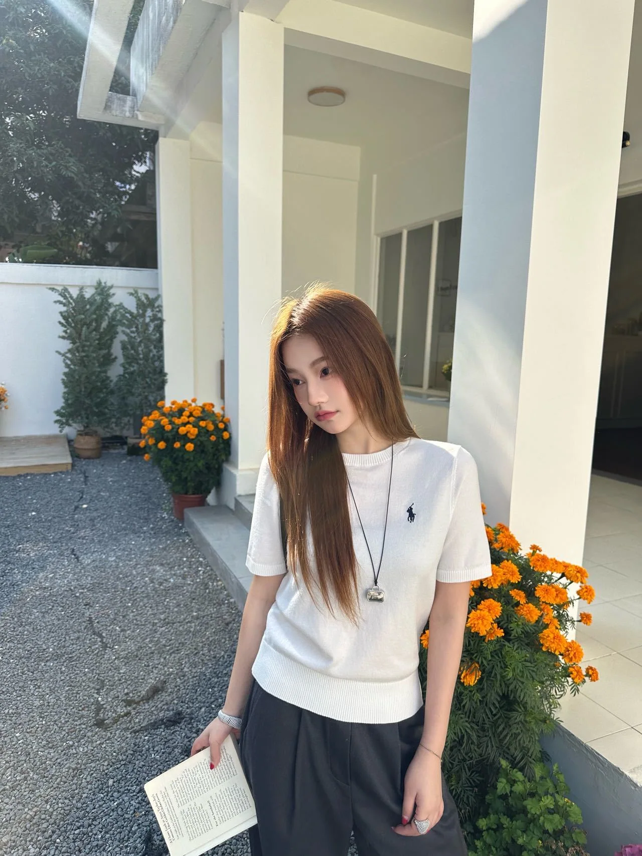 폴로 여성 니트 반팔 티셔츠 상세 이미지 10