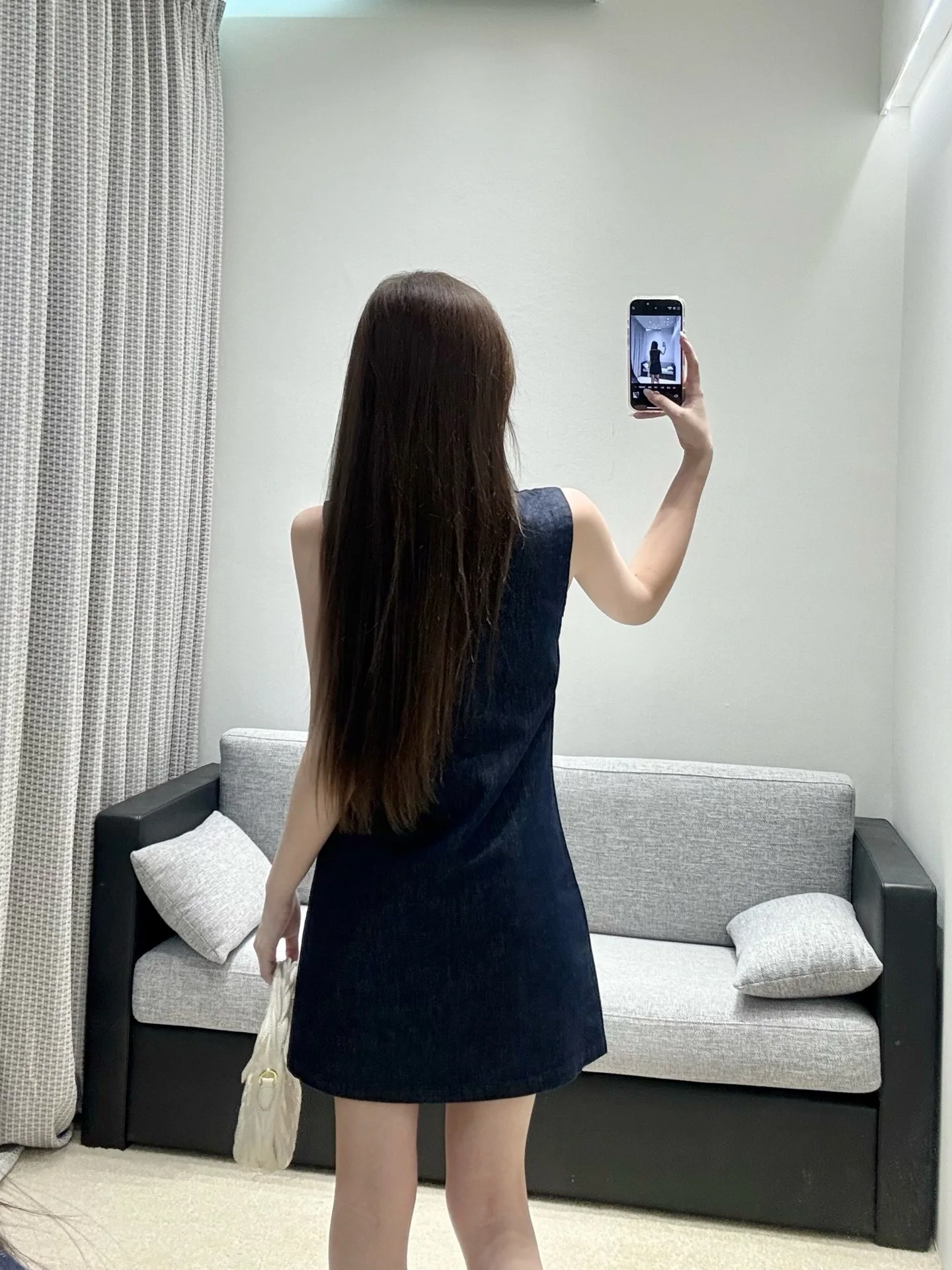 디올 데님 민소매 스트레이트 원피스 상세 이미지 7