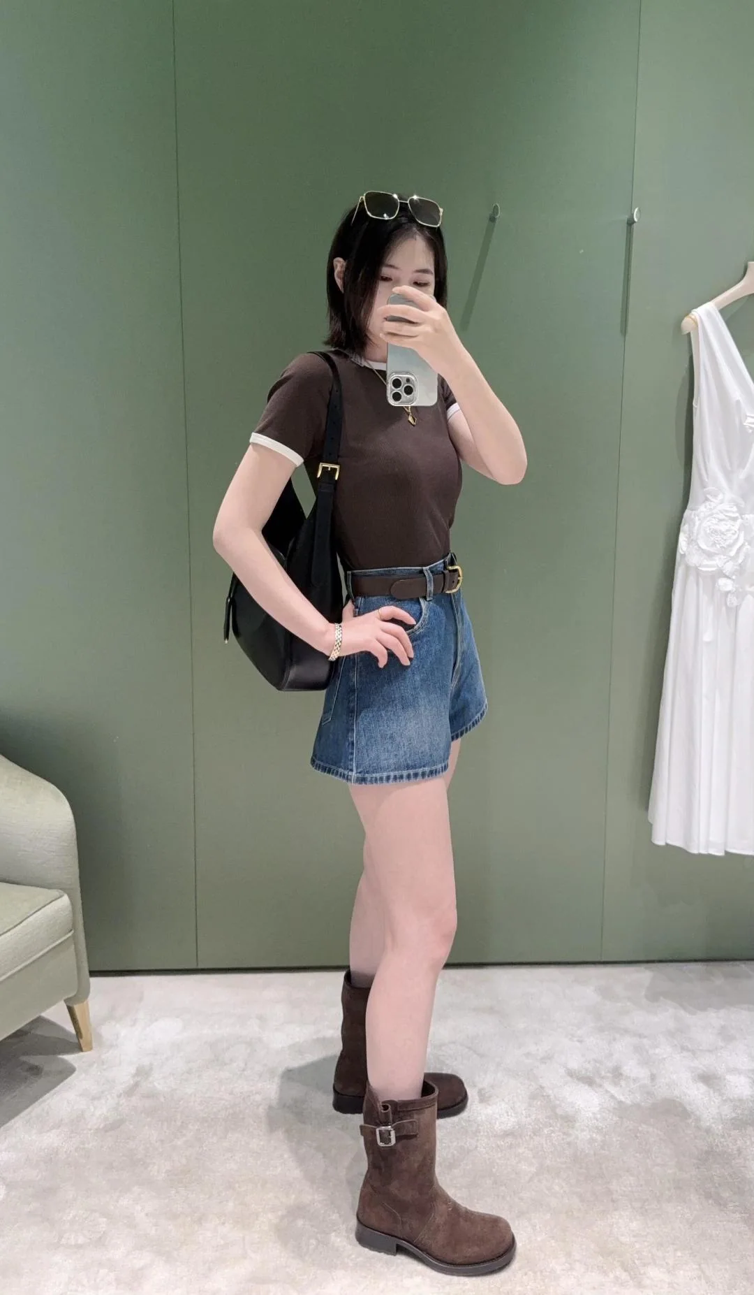 프라다 컬러 블록 립 짜임 여성 반팔 티셔츠 상세 이미지 5
