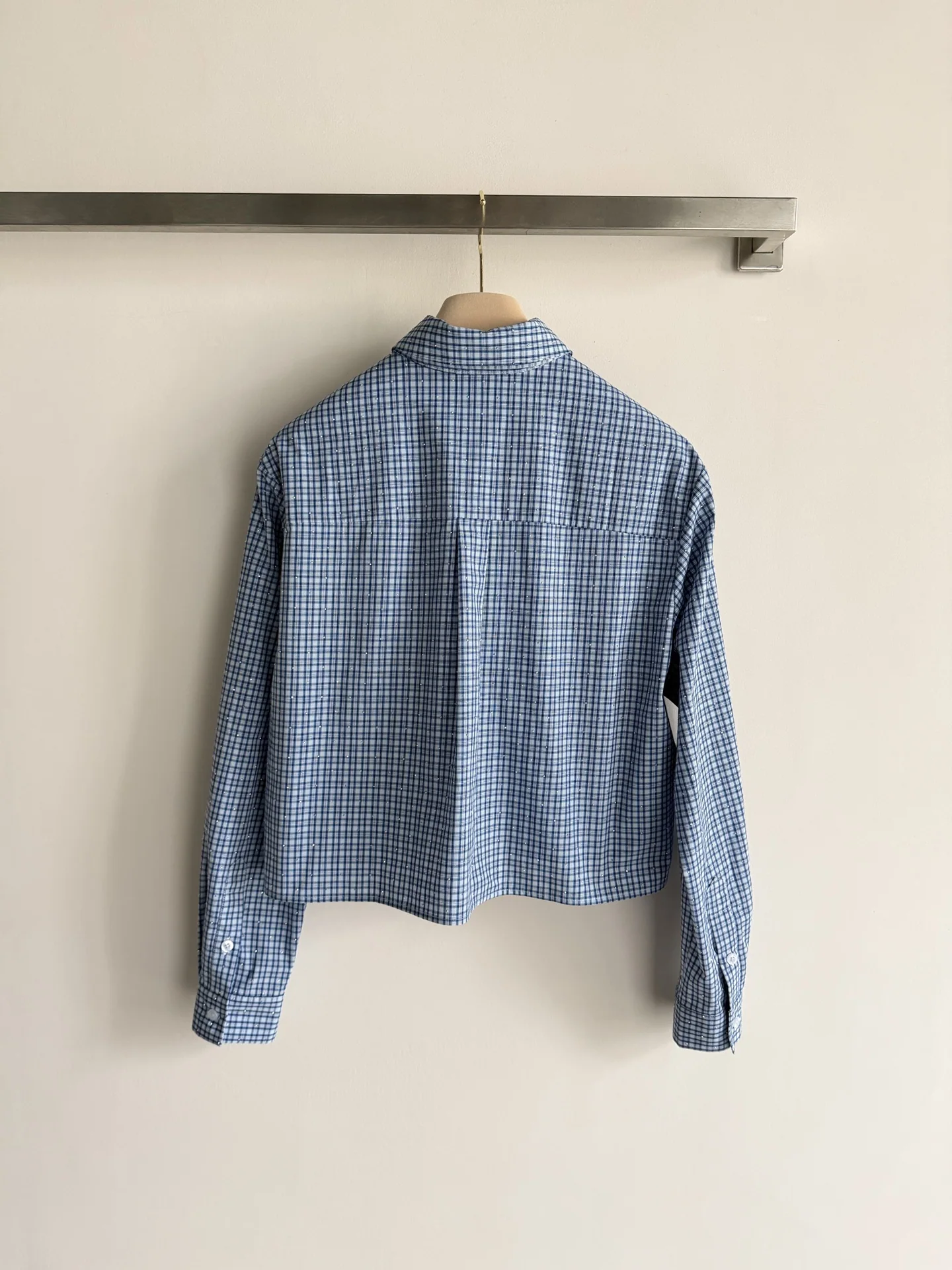 미우미우 로고 체크 데님 셔츠 2026 SS 상세 이미지 8