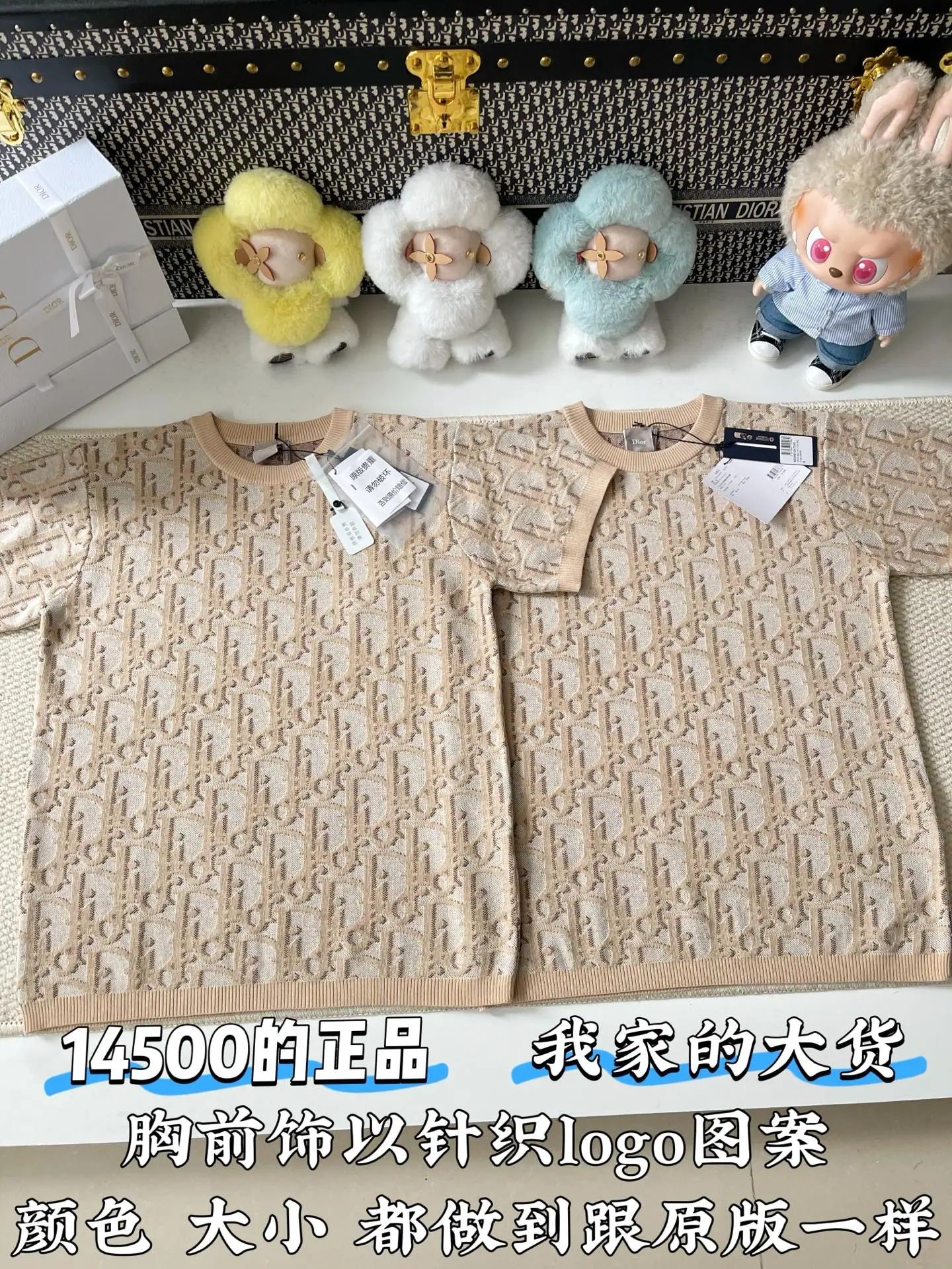 디올 오블리크 자카드 크루넥 반팔 티셔츠 상세 이미지 2