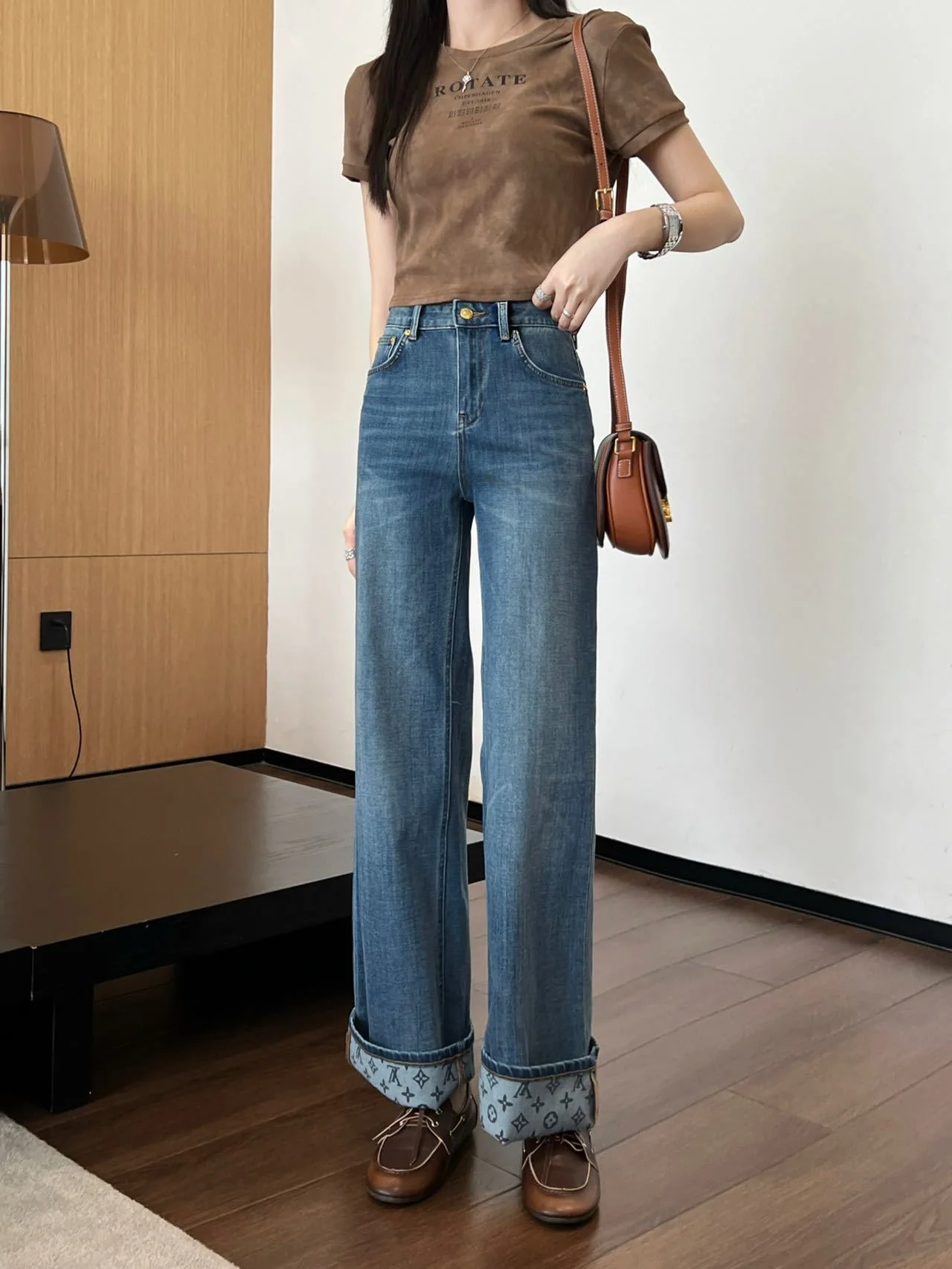 루이비통 스트레치 데님 여성 바지 상세 이미지 1